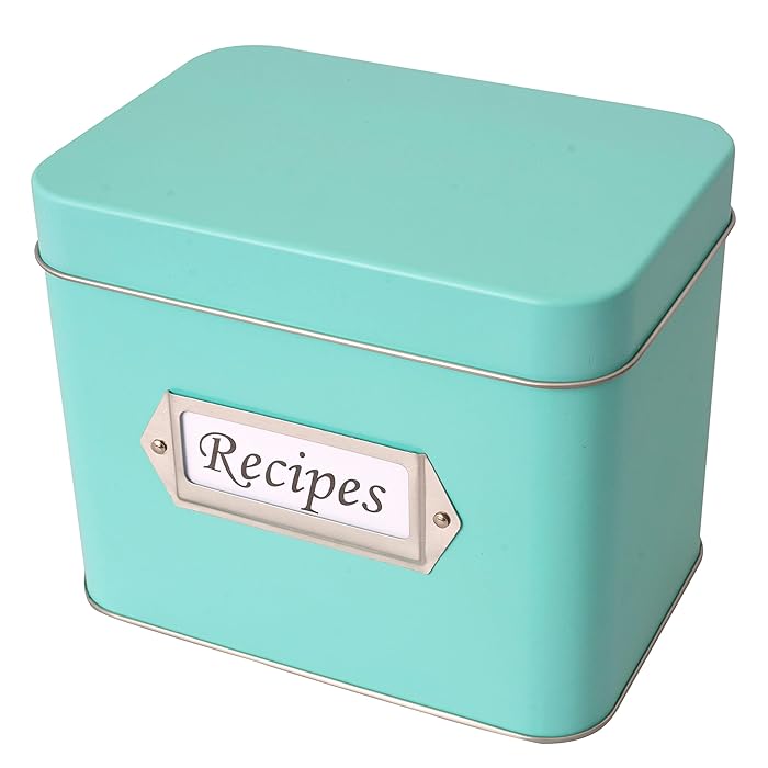 Buy Italian Vintage Recipe Tin , Recipe Box with Cards and Dividers