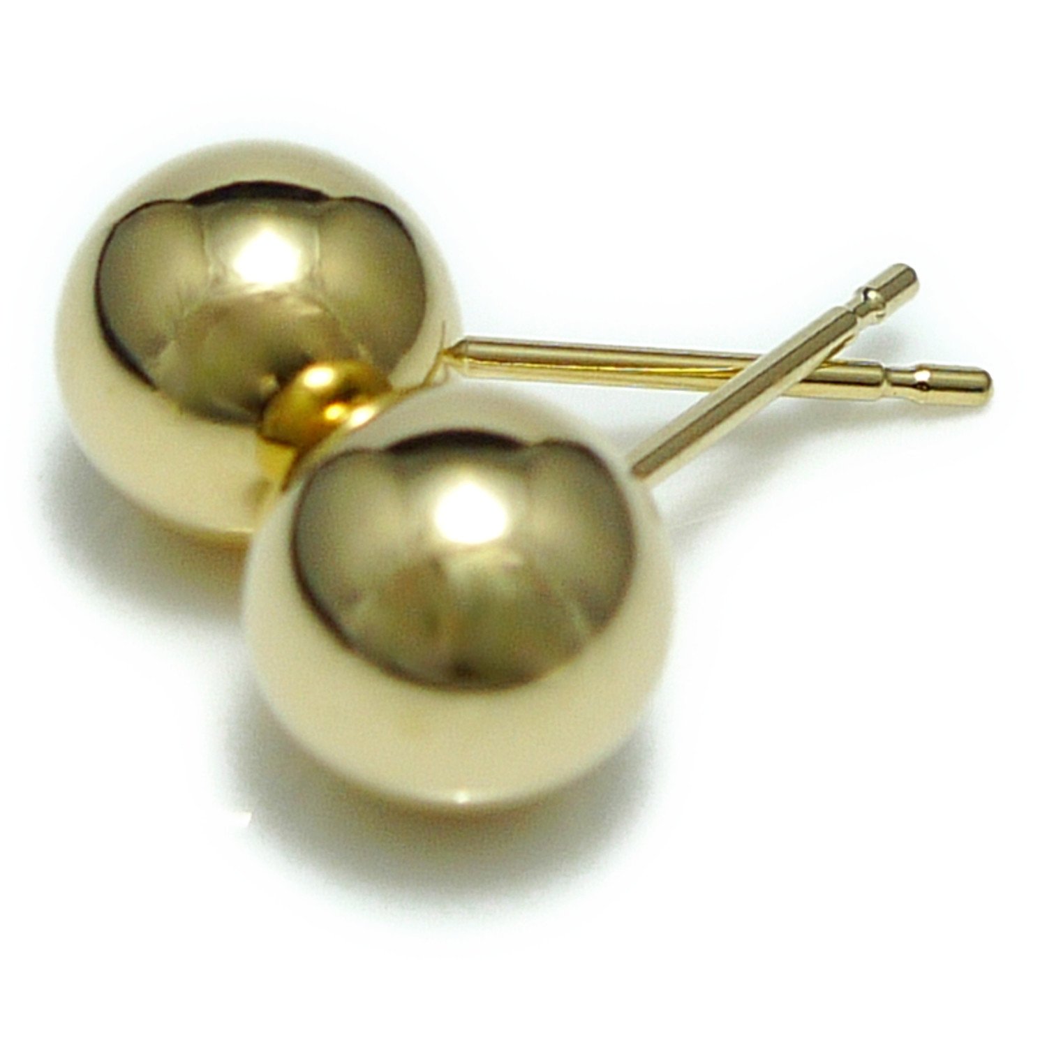 Amazon | 日本製 18金 イエローゴールド 6mm 丸玉 ピアス 両耳 ペア