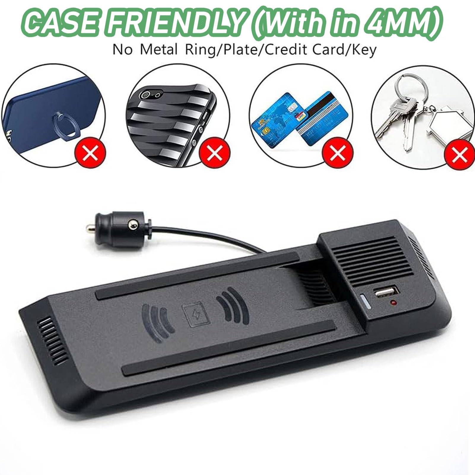 Caricatore Wireless Per Auto Per Audi A4 2008-2016, A4 Allroad 2012-2014, A5 2008-2014, S5 2009-2016, Rs5 2012-2014, Q5 2010-2018, Sq5 2014-2017 Con Sistema Di Raffreddamento A Doppio Canale D'aria