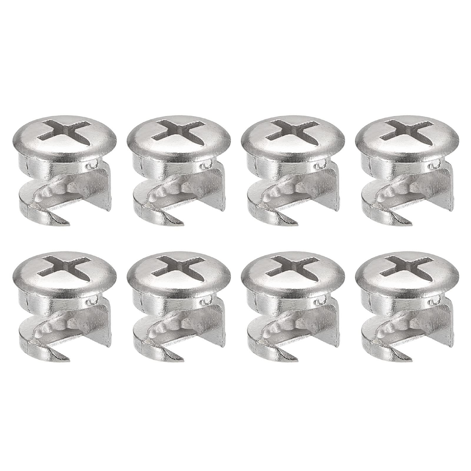 TA-VIGOR 8Pcs Furniture Connecter Cam Lock Nuts Fittings, 13mm x 11mm Screw Eccentric Fasteners for Cabinet Drawer Dresser Wardrobe Furniture Panel Connecting, Silver — image 1