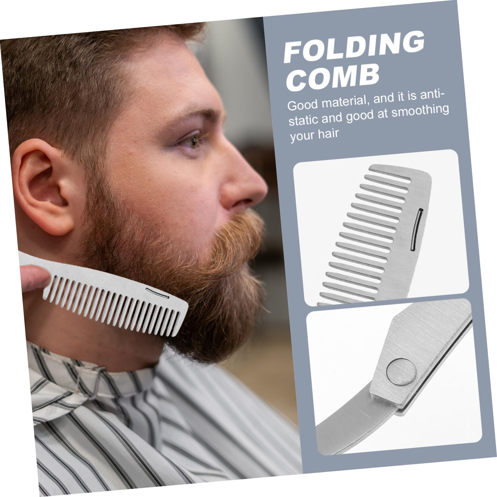 WOONEKY 4 Pezzi Pettine Per Con Spazzola A Denti Pettine Modellante Per Barba Portatile Facile Da Usare Per Uomini