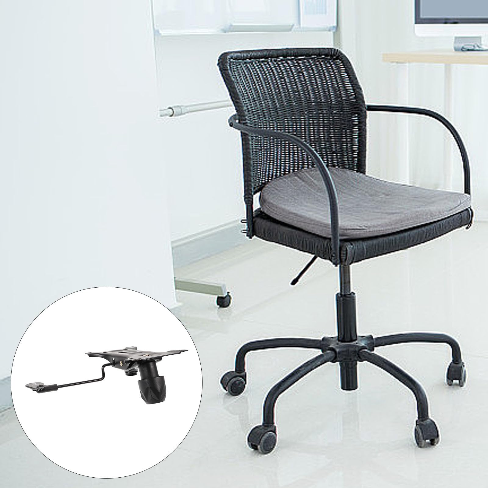 Genérico Placa Giratoria Metálica para Silla de Oficina Mecanismo de Control de Inclinación Base Giratoria Resistente Compatible Sillas de Escritorio Accesorio para Repuesto Ergonómico y