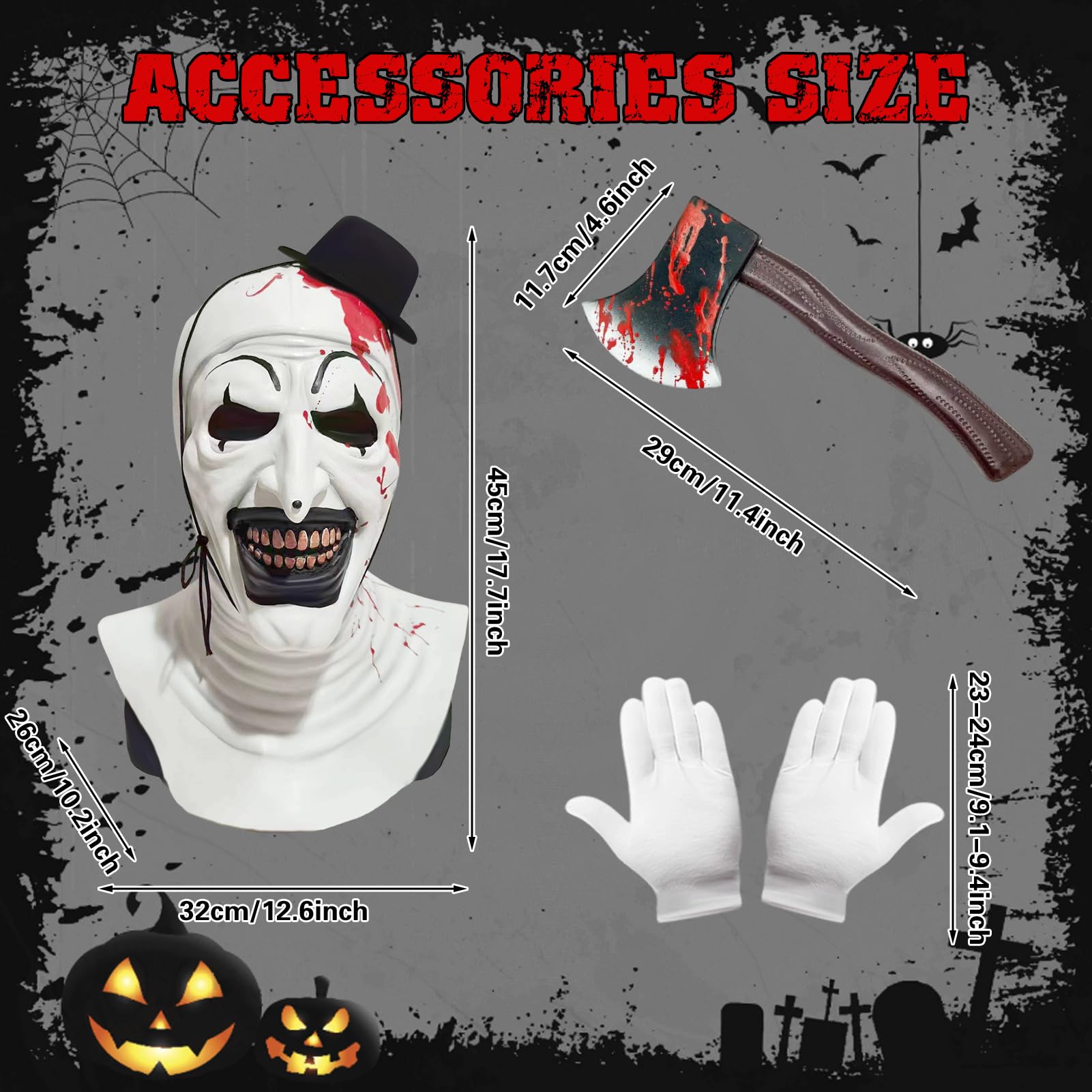Maryparty Terrifier Costume Adult Killer Terrifier Clown Black White Jumpsuit Cosplay Costume for Halloween Party (WOMEN, M) - Image 3