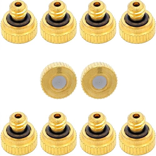 Boquilla de nebulización de latón, orificio de 0.008 pulgadas (0.008 in) de diámetro 1024 UNC cabezales de repuesto para sistema de refrigeración