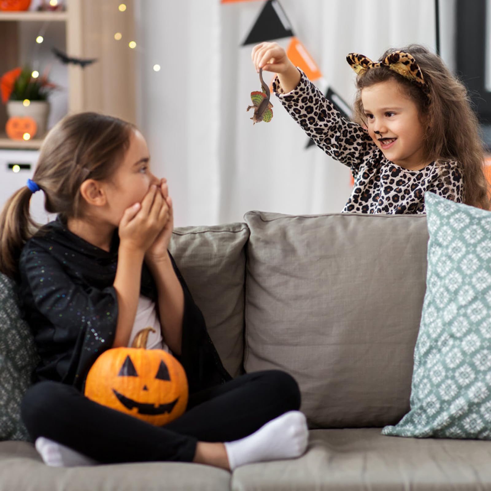 4 zabawka jaszczurki, gumowe zwierzęta, gady, symulacyjne jaszczurka, model kameleon do zabawek dla dzieci, Halloween, kwietniowy rekwizyt