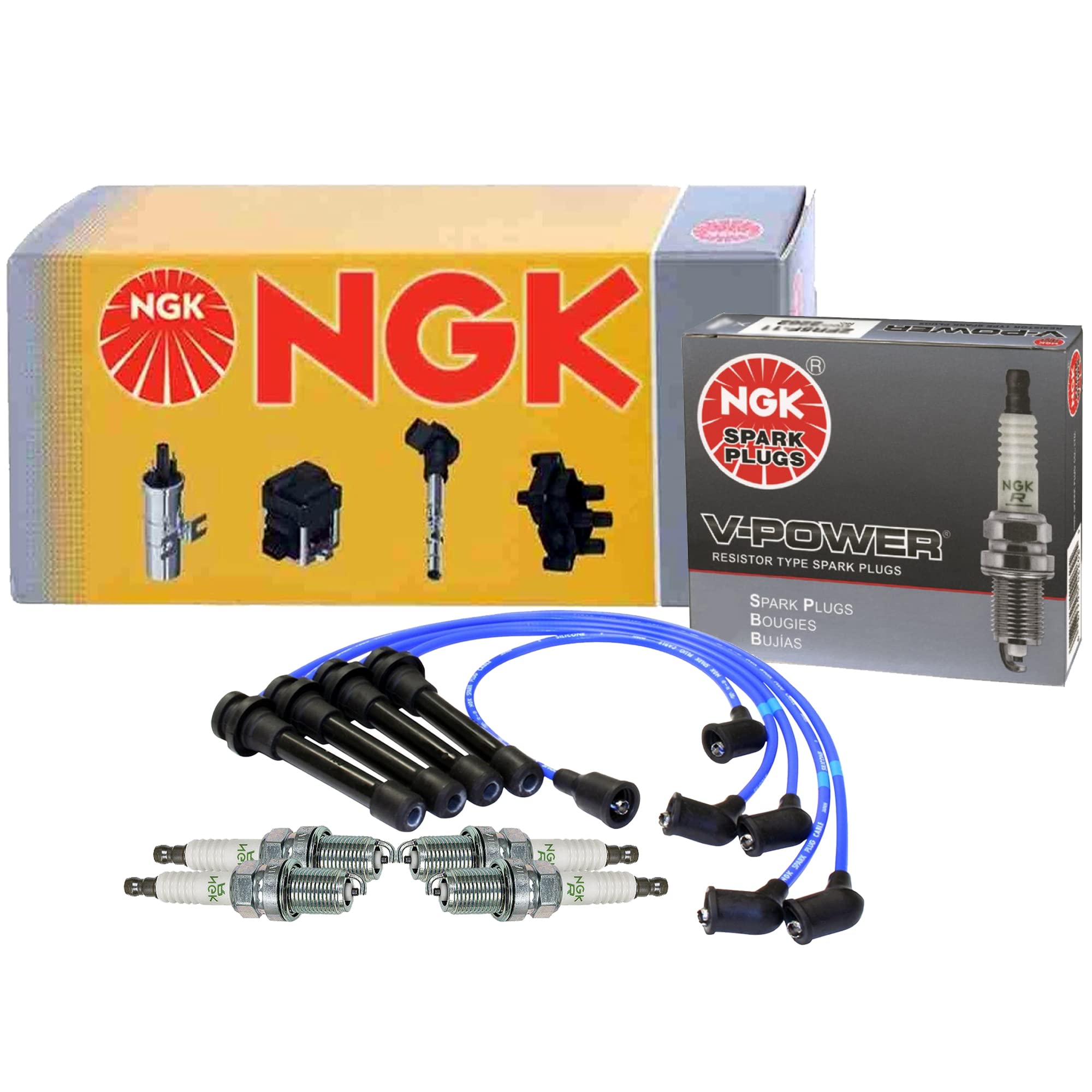 ケロック Amazon.com: NGK Wire & 4 V-Power Spark Plugs Kit For Nissan