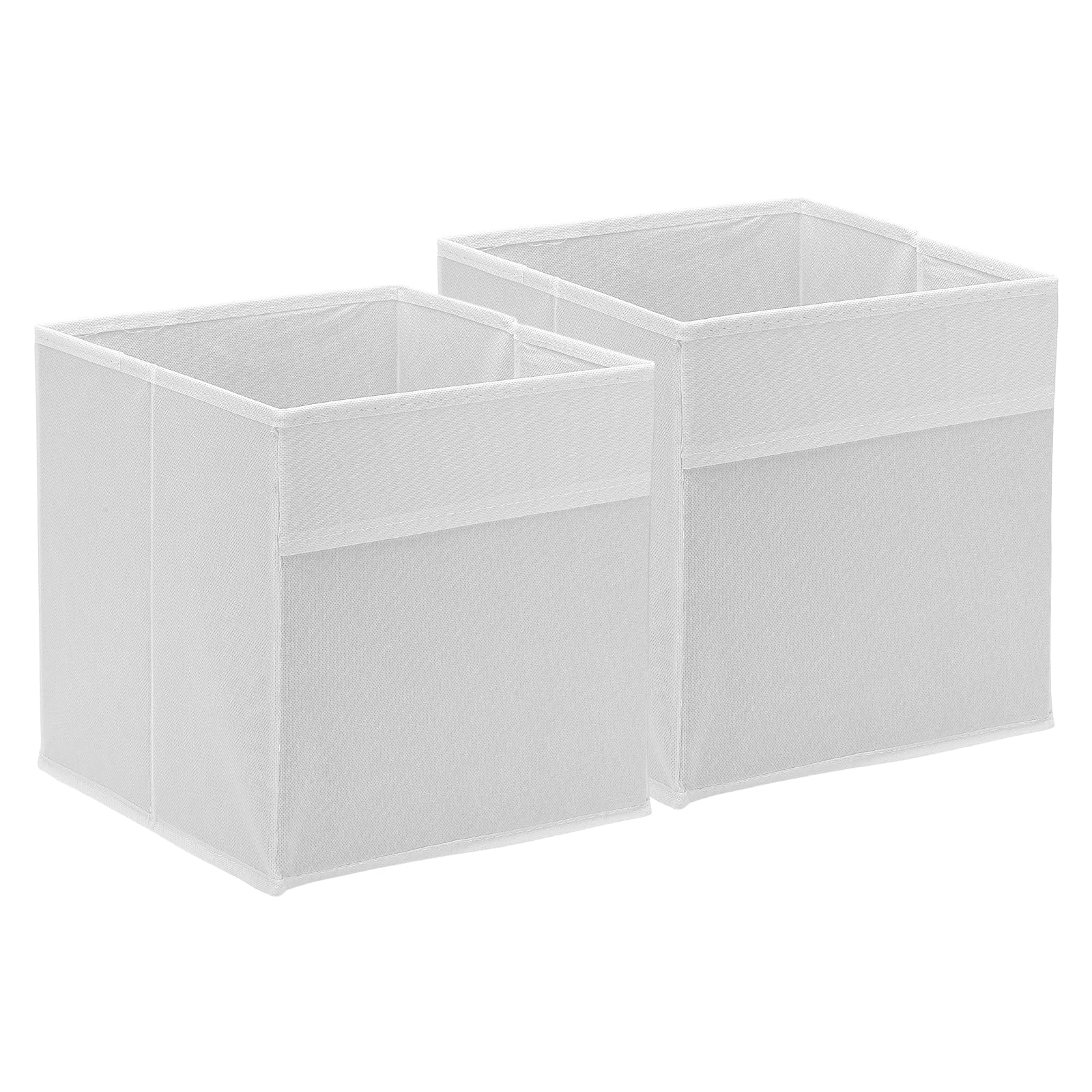 sourcing map 2Pcs Fabric Storage Bins, 11Inch(27x27x28cm) Cube Storage Bin Foldable Storage Cube Organizer Bins for Shelf Closet, Nursery Home, Bedroom(White)