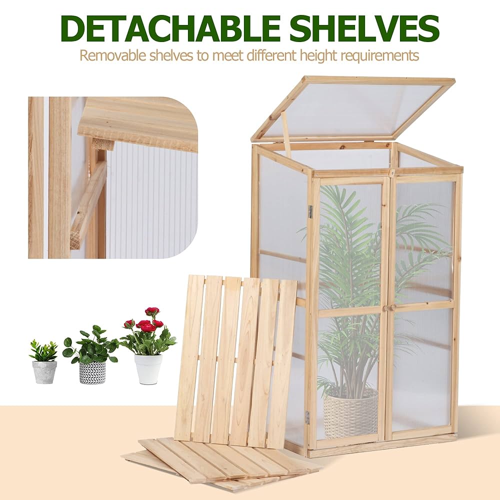 Amazon.co.jp: BIGTREE 3段 木製 コールドフレーム ガーデン