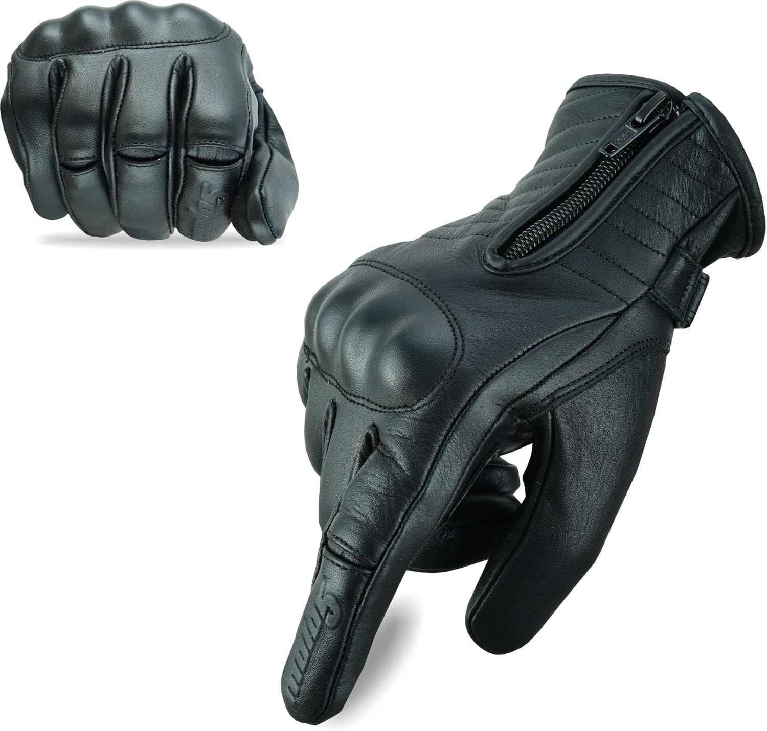 Moto5 Full Finger Motorcycle Gloves Touchscreen Premium Leather Street Motorcycle Durable Protective Cruiser Biker Gel Gloves : Automotive