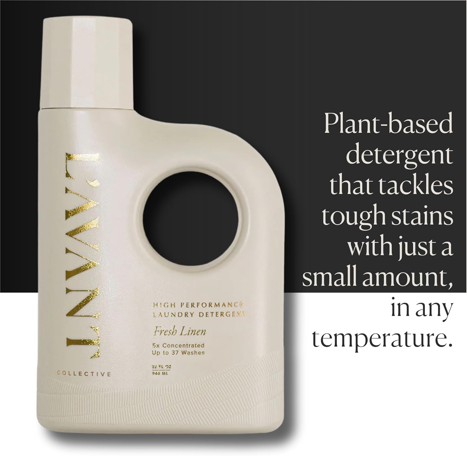 L'AVANT Collective Luxury Laundry Detergent | Fresh Linen | Natural Non-Toxic Liquid Laundry Soap with Enzymes | Plant-Based, HE Compatible, Protects Colors | 32 oz