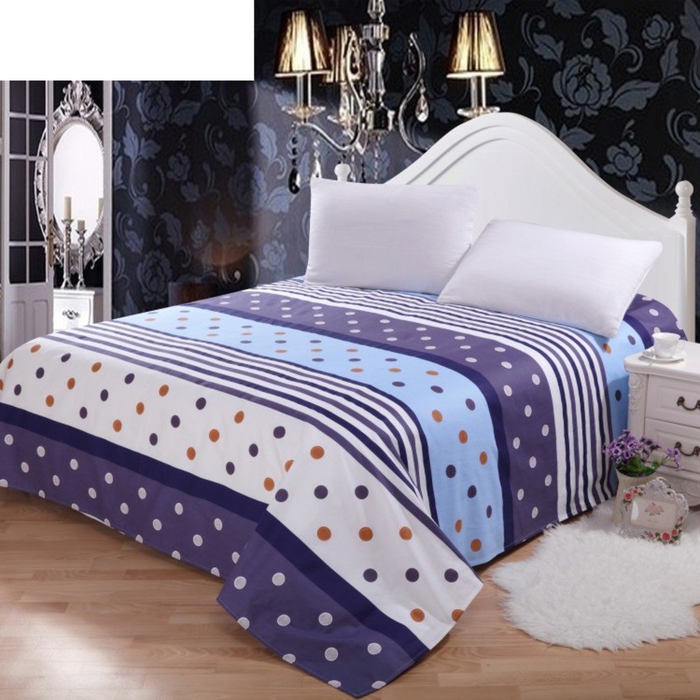 Draps en coton Vichy lit double grand drap plat toile 250x230cm