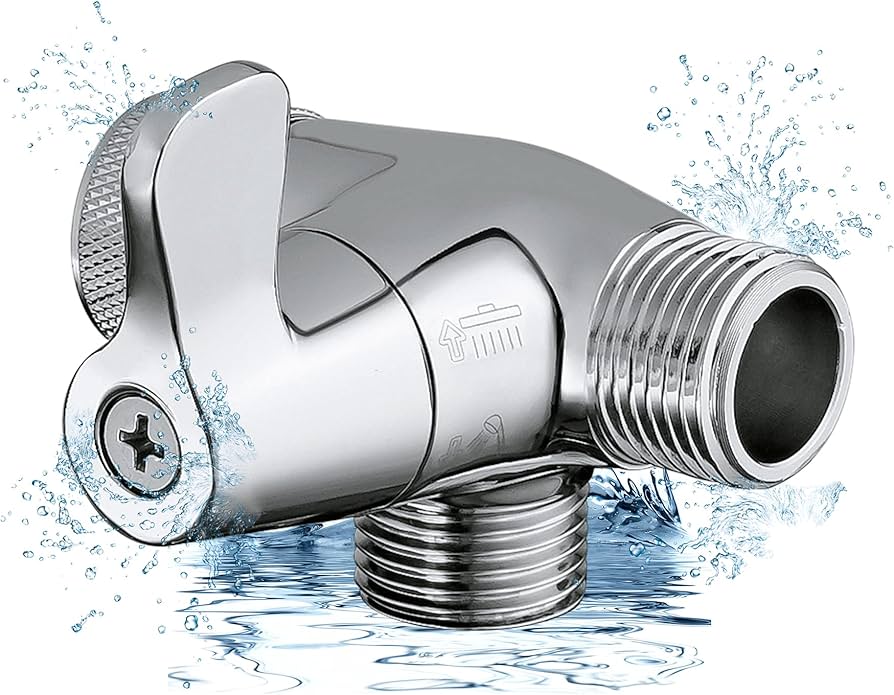 NearMoon Solid Brass G1/2 Shower Arm 3Way Diverter Valve for Hand