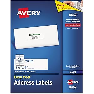 Amazon.com : Avery 8462 Easy Peel Mailing Address Labels ...