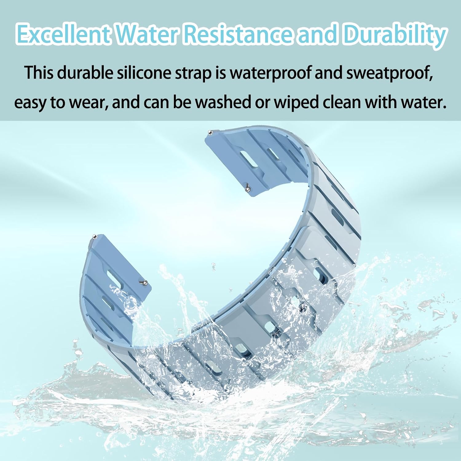 Magnetic Silicone Watch Bands 22mm 20mm With Quick Release, Soft Silicone Bands Breathable Sport Replacement Strap for Women Men image 4