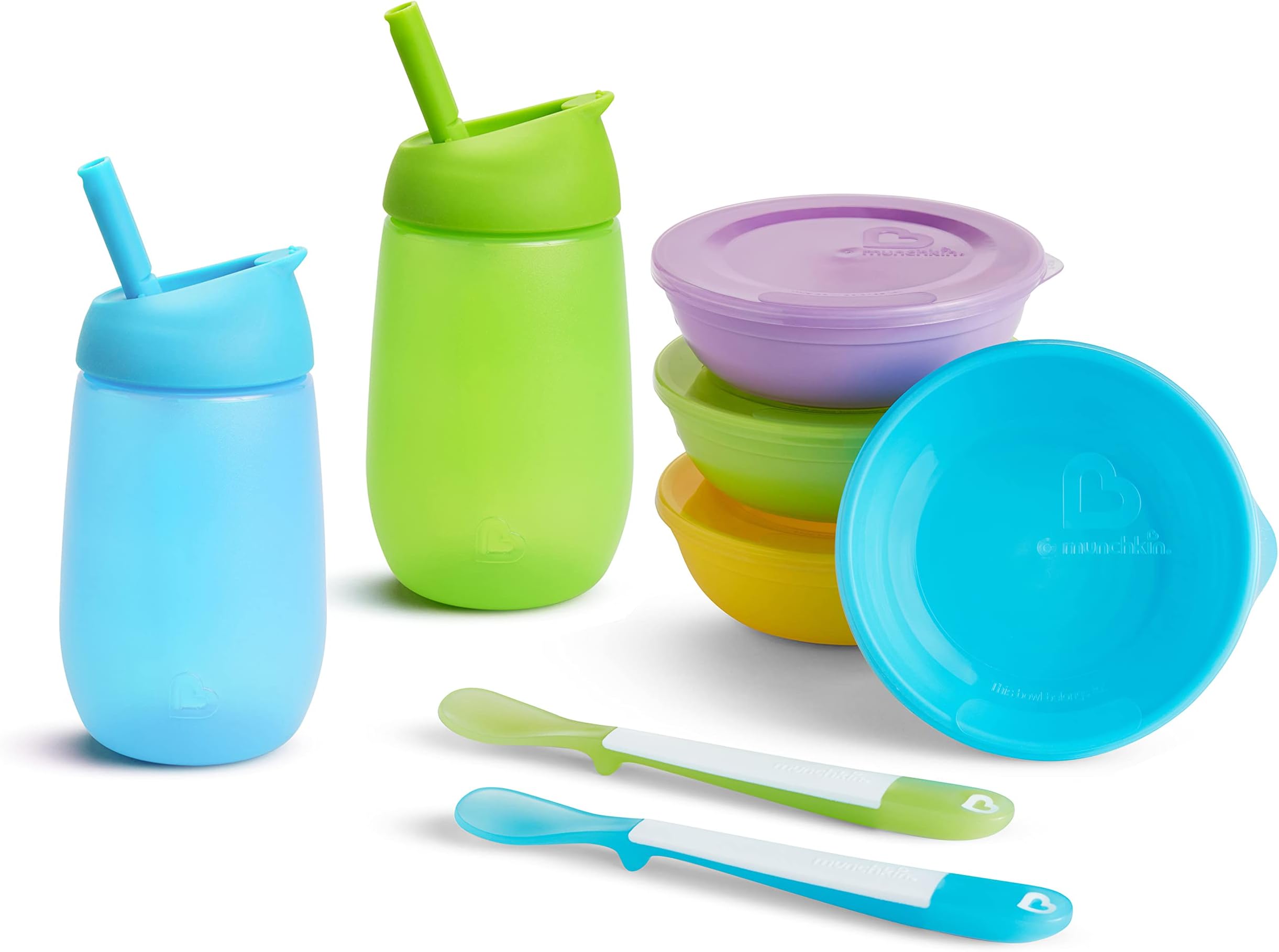 Amyhill 8 Pack Silicone Suction Bowl and Spoon Set BPA Free