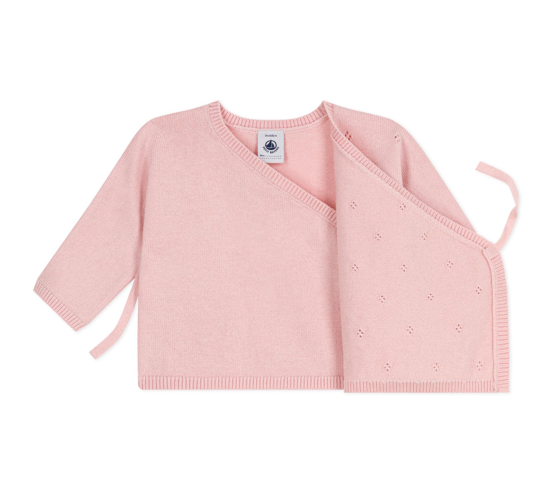 Petit Bateau Reggiseno per Bebè con Cuore Traforato, in Lana e Cotone