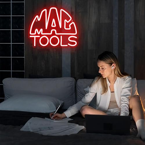 Miniatura 7 de MAC and Tools - Letrero de neón, luces LED de neón regulables, luz LED alimentada por USB para decoración de garaje, arte de pared de taller,