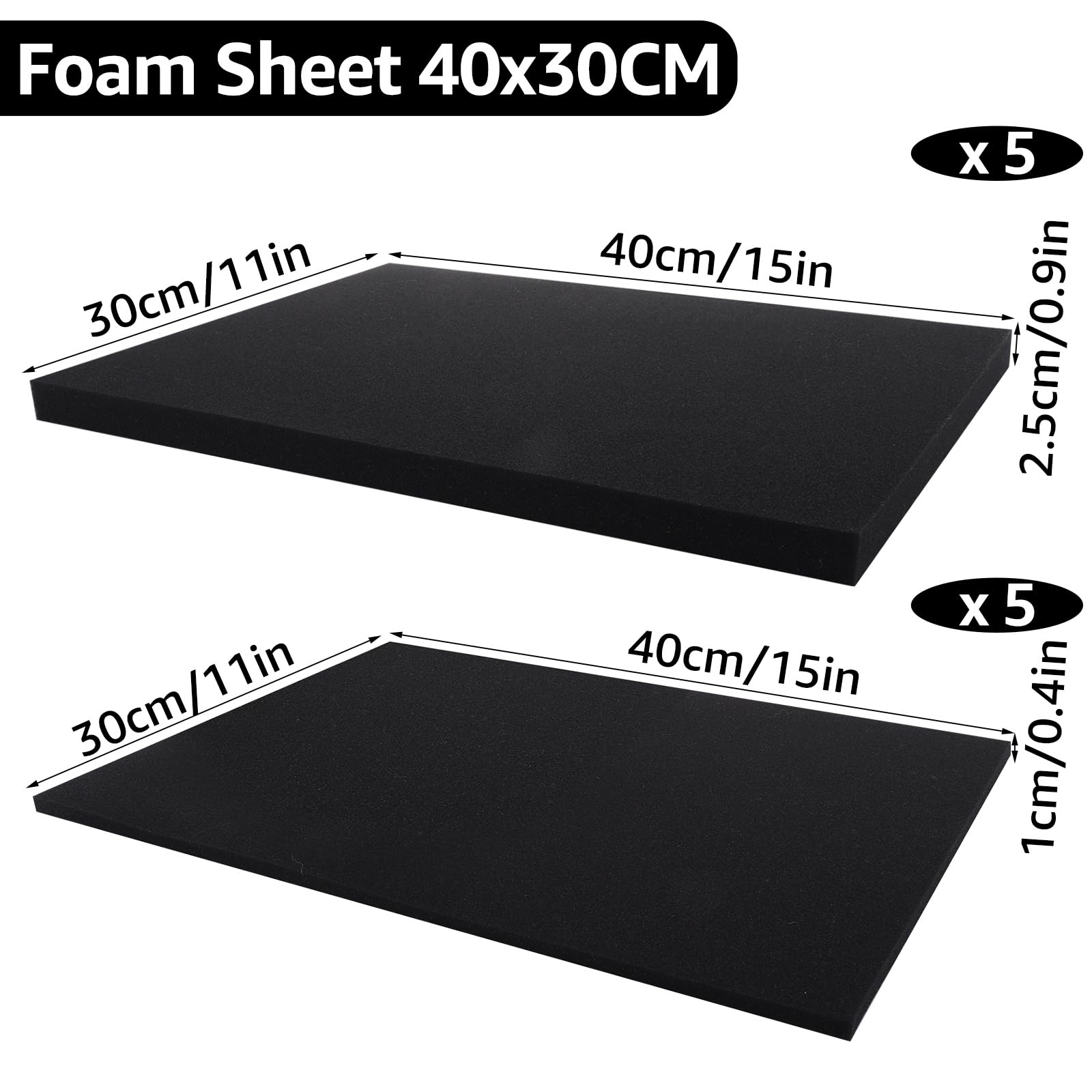 AKOLAFE 10 Pack Tool Box Foam 400x300mm Foam Insert Toolbox High Density Square Foams Pre Cube Packing Foam Sheet for Tool Box Organisation Packing - Image 2