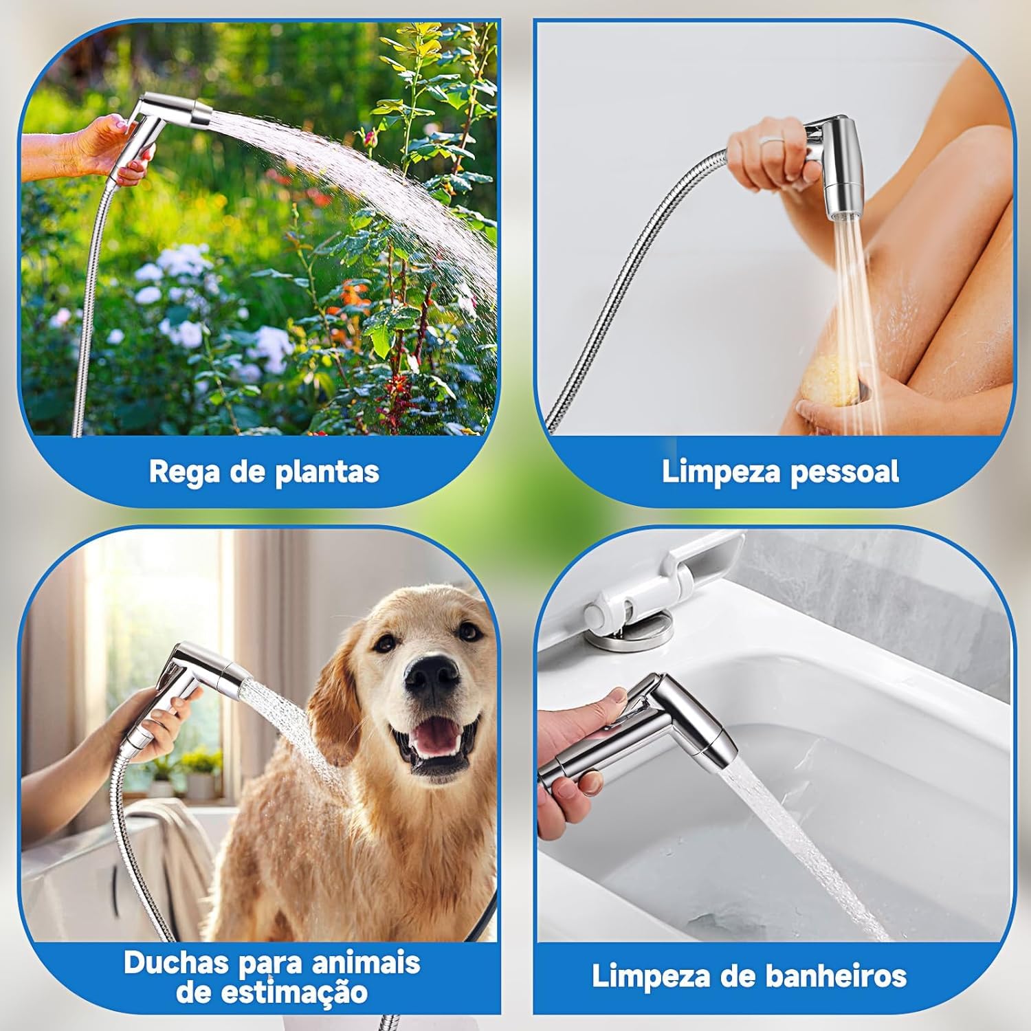 Bidet Handbrause Set, ABS-Kunststoff Baby Stoffwindelsprüh Kit mit Schlauchhaken aus Edelstahl, M22 x M24 Wasserhahnspender, Schlauch- und Hakentoilette oder Wandhalterung