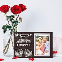 Vista 7 de Yakucho Regalos de boda para parejas - Marco de clip para fotos de 14 aniversario