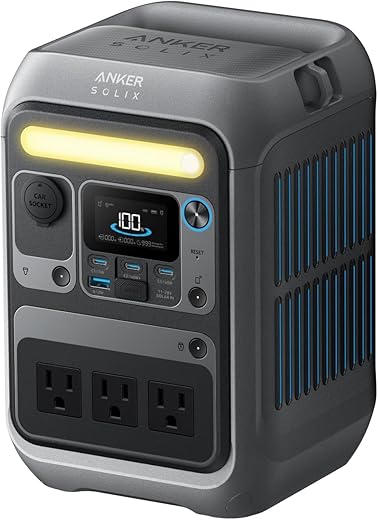 Anker SOLIX C300 Portable Power Station, Outdoor 288Wh LiFePO4 Battery, 300W (600W...