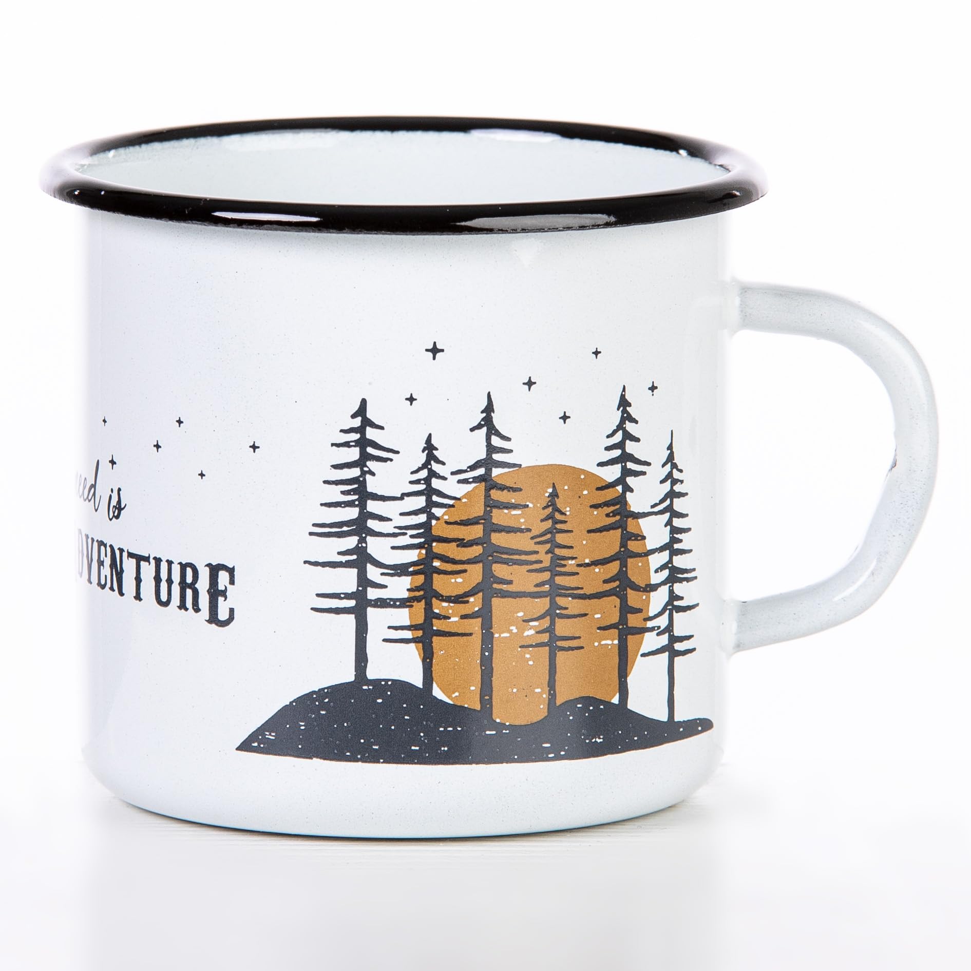 MUGSY Emaille-Tasse Mit Lagerfeuer-Motiv – Dein Perfekter Camping-Begleiter!