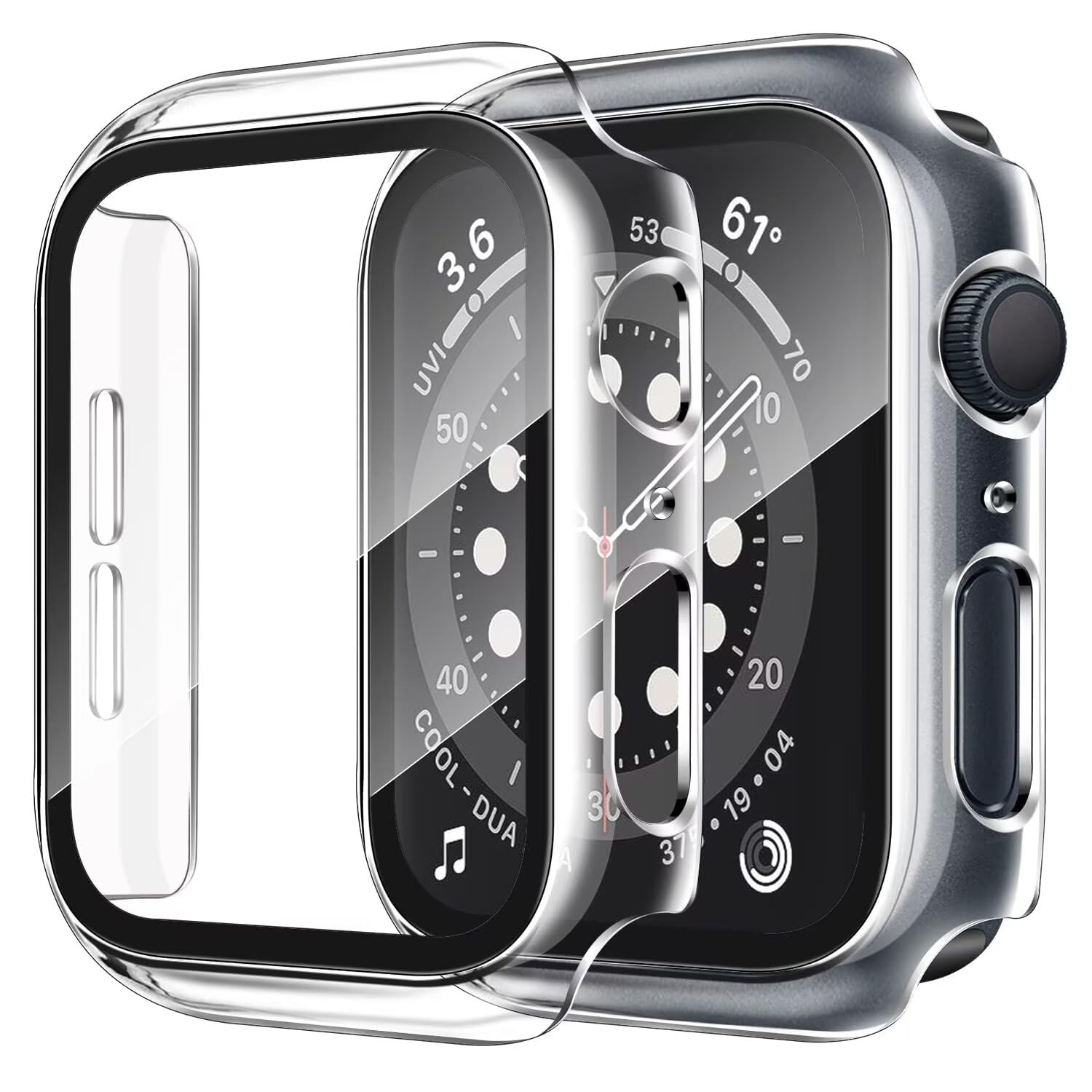 Compatible with Apple Watch Series 6 5 4 SE/SE2 44mm with Tempered Glass Screen Protector, iWatch Case with Screen Guard, Touch Sensitive, Full Coverage Bumper Protective Cover - (44mm Clear)