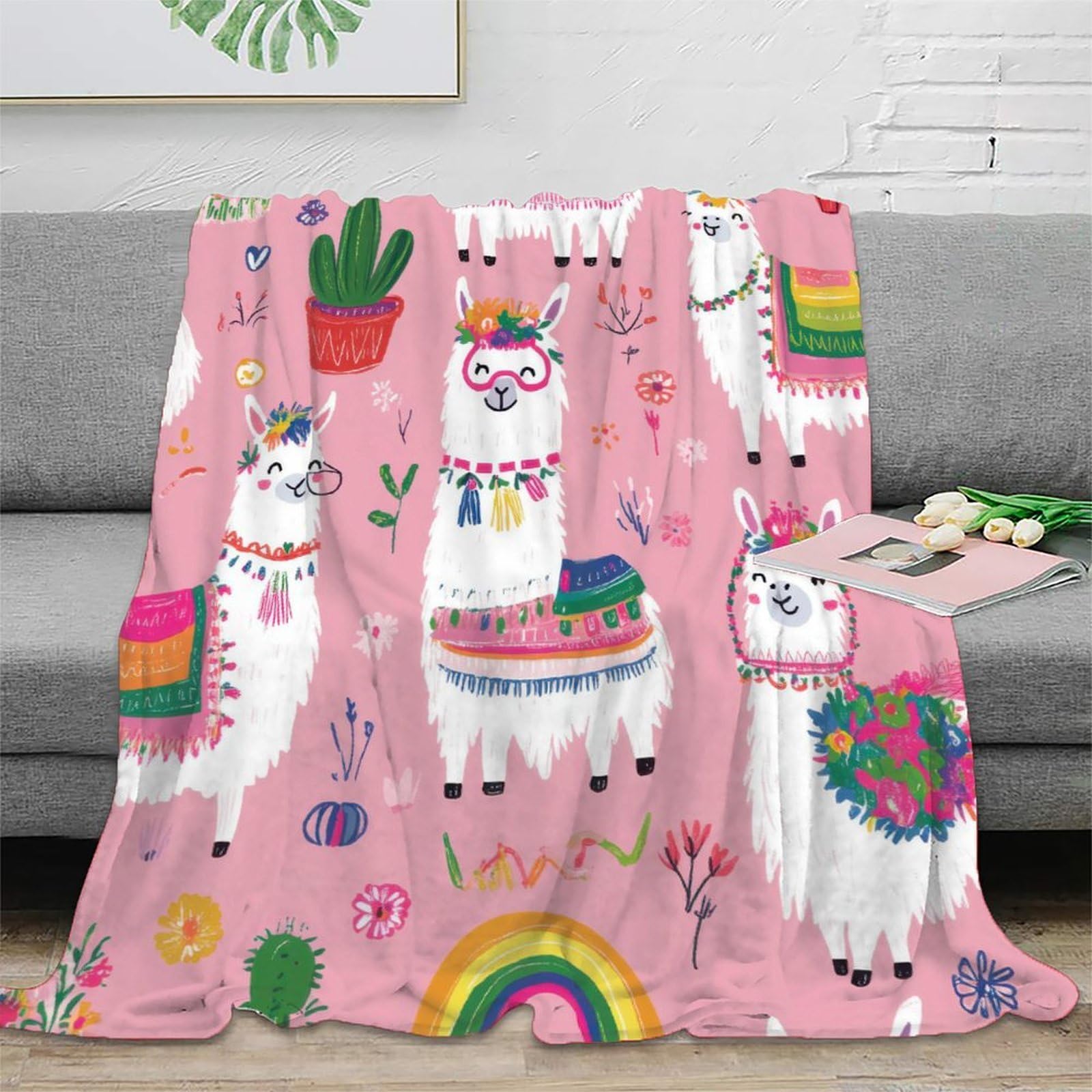 Couverture canapé anti froid microfbre lavable motif mignon 3D