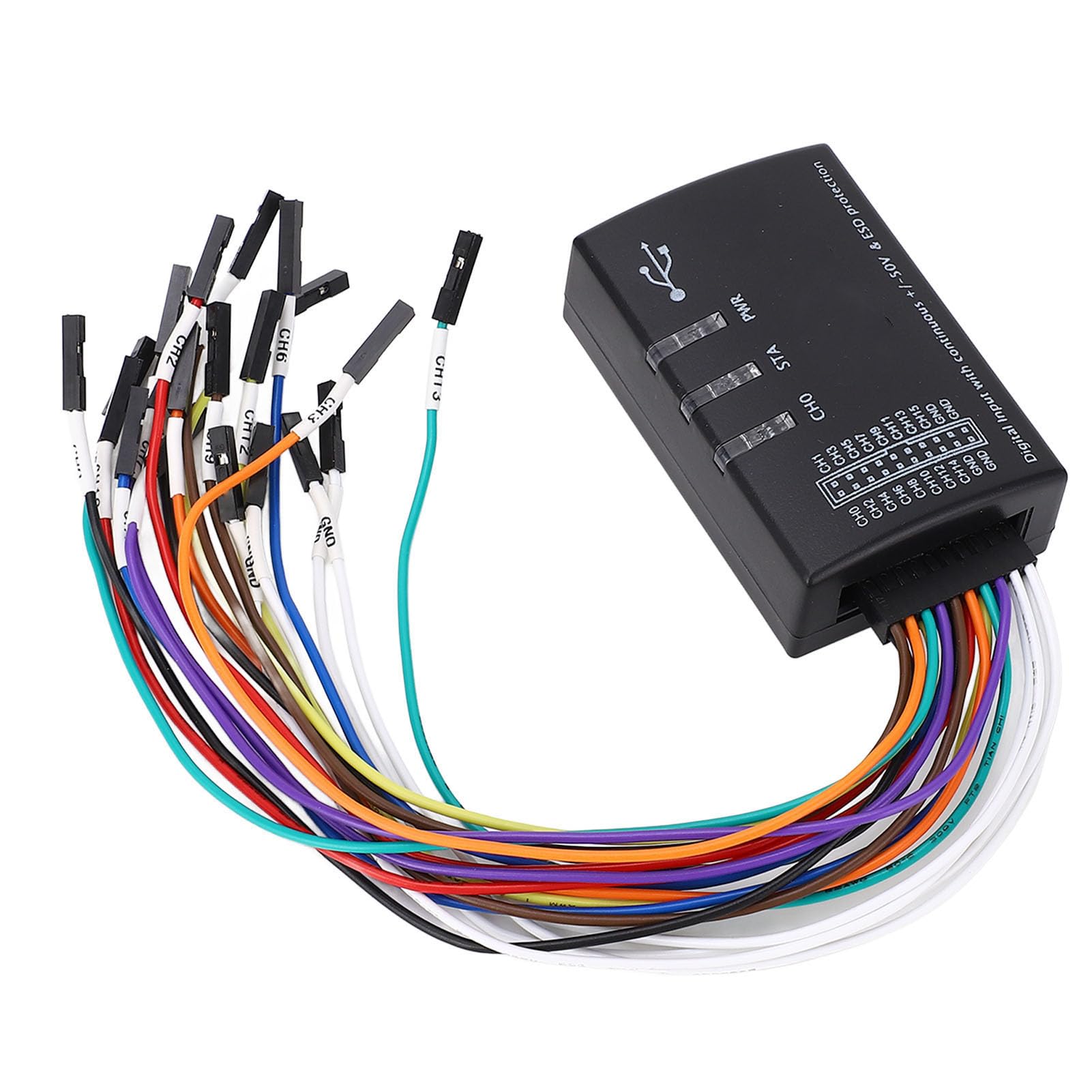 Analizador Lógico USB de 16 Canales, 100M Frecuencia de Muestreo, Material ABS, Soporte para SPI UART CAN JTAG, Herramienta de Depuración Electrónica