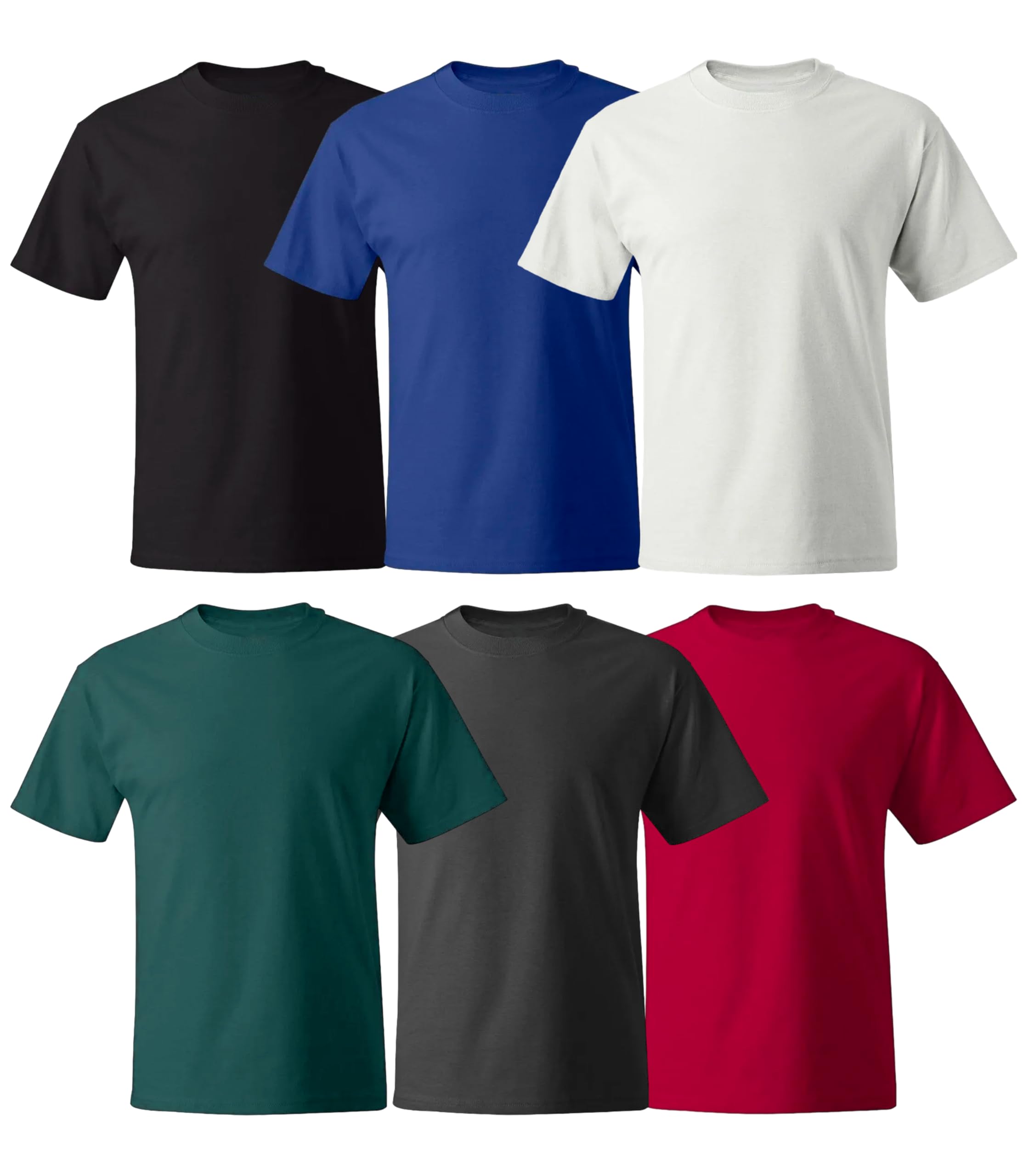 Multipack Mens Short Sleeve Crewneck T-Shirt 518T Midweight Tees 2XLT 6 PK Make Your Own Color Set Multicolor