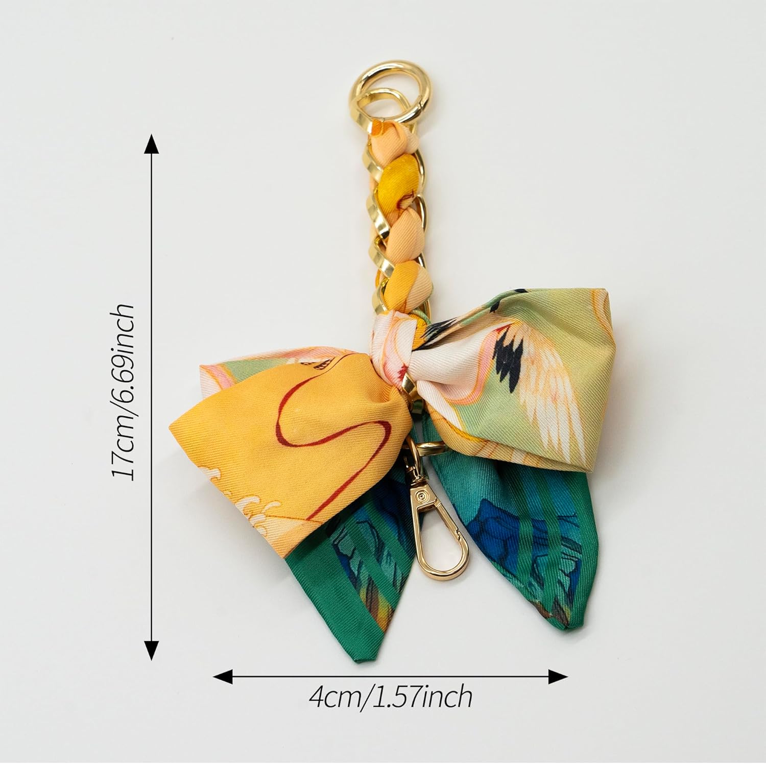 Silk Bowknot Keychain for Woman,Bag Extension Chain Accessories for Bowknot Bag Strap - Image 2