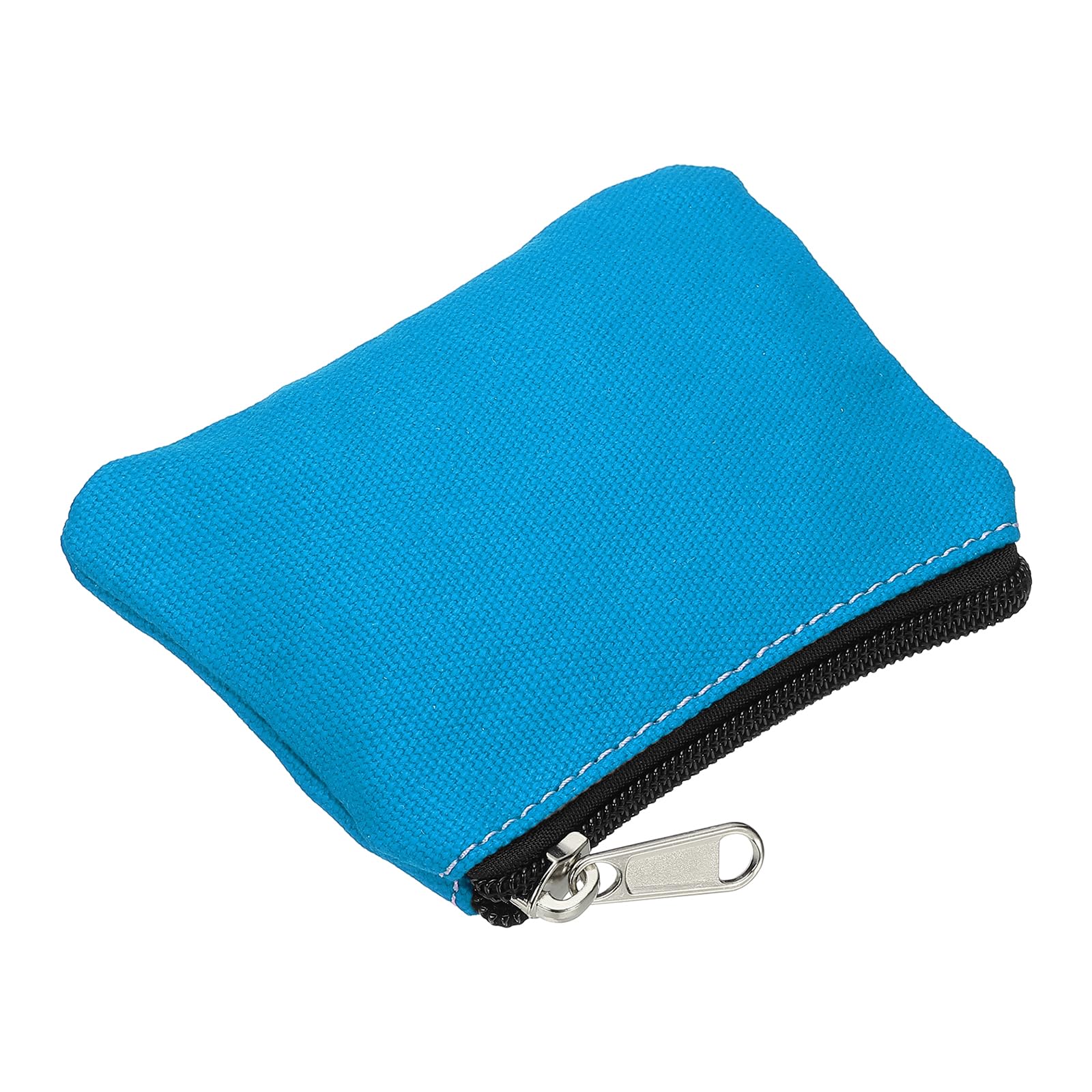 PATIKIL 3" x 5" Coin Purse Pouch, Change Purses Small Organizer Bags with Zipper Canvas for Home, Sky Blue
