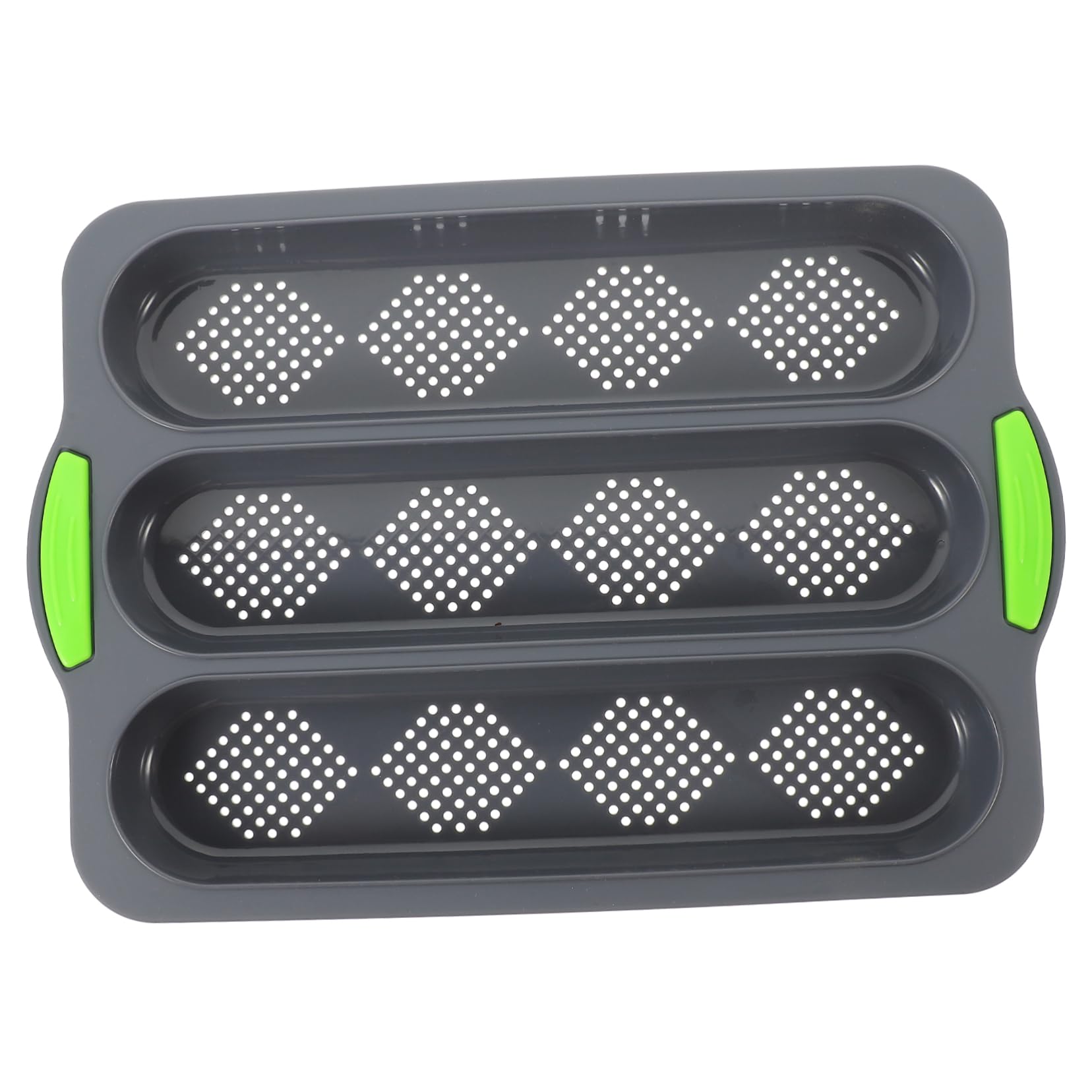 COLLBATH Long Nonstick Silicone Bread Loaf Pan for Baking Slot French Bread Mold with Perforations Flexible Kitchen Tool for Homemade Baking
