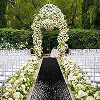 Vista 2 de ShinyBeauty Pasillo de Lentejuelas Negras Brillantes de 2 pies x 15 pies Alfombra Brillante para Bodas, Graduaciones, Fiestas, Alfombra Negra