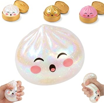 Dumpling 2.0 Squishy, Colorful Dumpling Mystery Box, Colorful Dumpling Stress Balls Fidget Toy, Stretchy Desk Toy Stocking Stuffers for Kids Gifts