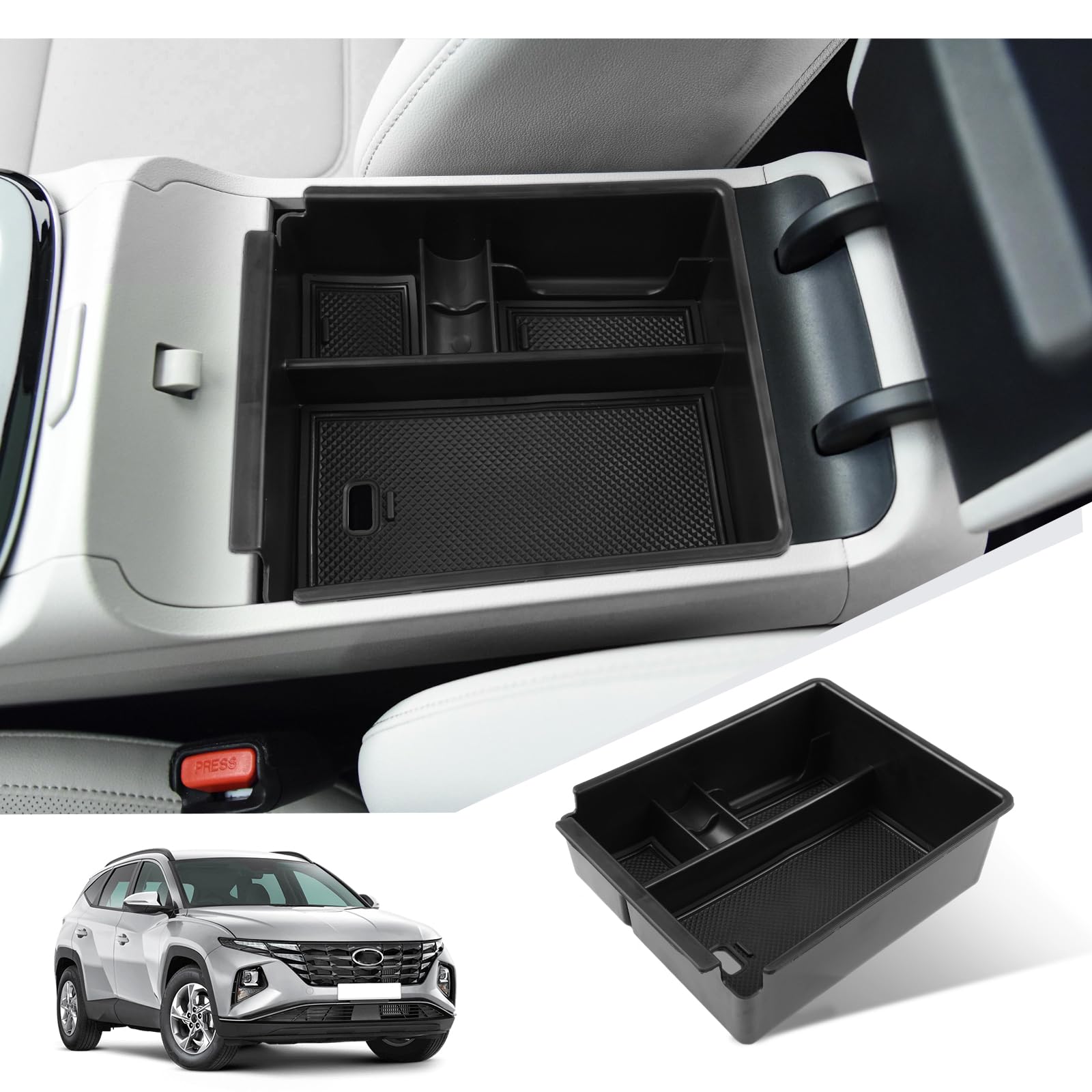MARCHFA Center Console Storage Box For 2021 2022 2023 2024
