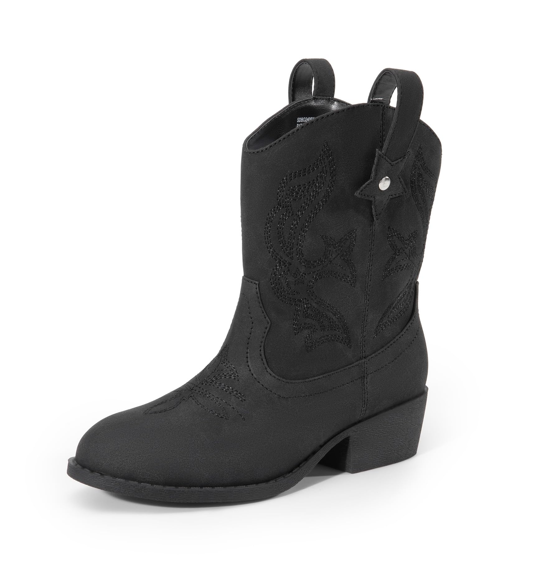 DREAM PAIRS Girls Cowboy Cowgirl Boots 2-in-1 Western Removable Cuff Fold Over Embroidered Fashion Mid Calf Shoes