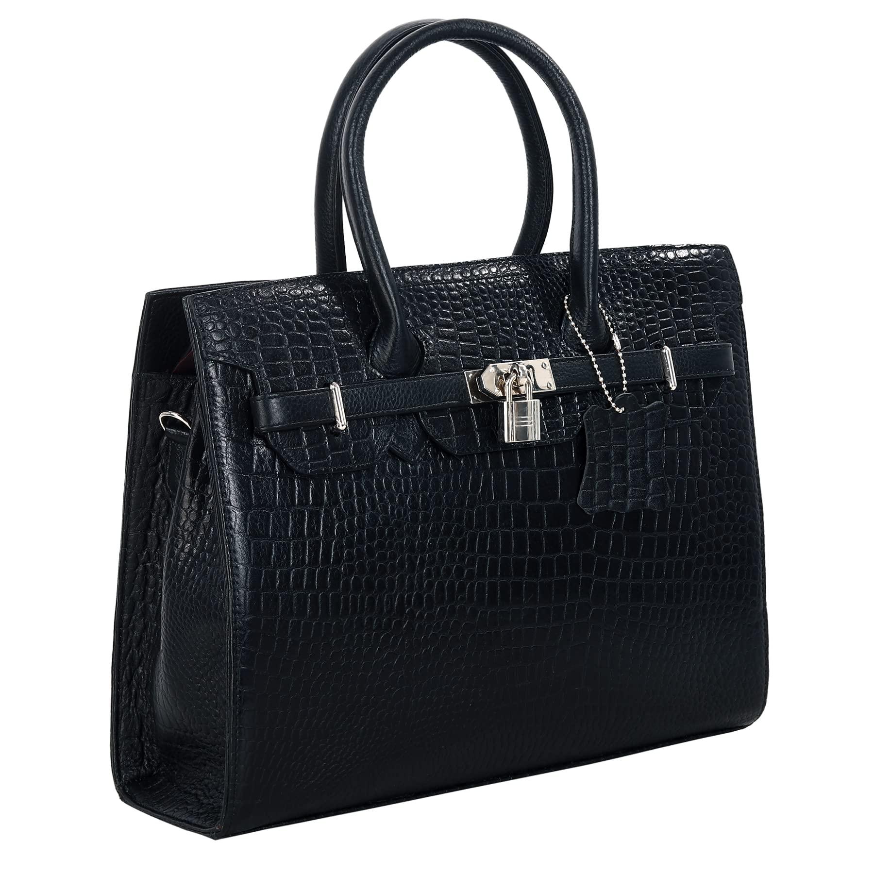 RICHSIGN LEATHER ACCESSORIESFull-Grain Natural Cro Leather Top-Handle satchel Tote Handbags & Shoulder Sling Bags For Women Office Branded Stylish Latest Size- L-12 X H-10 x W- 5 Inch