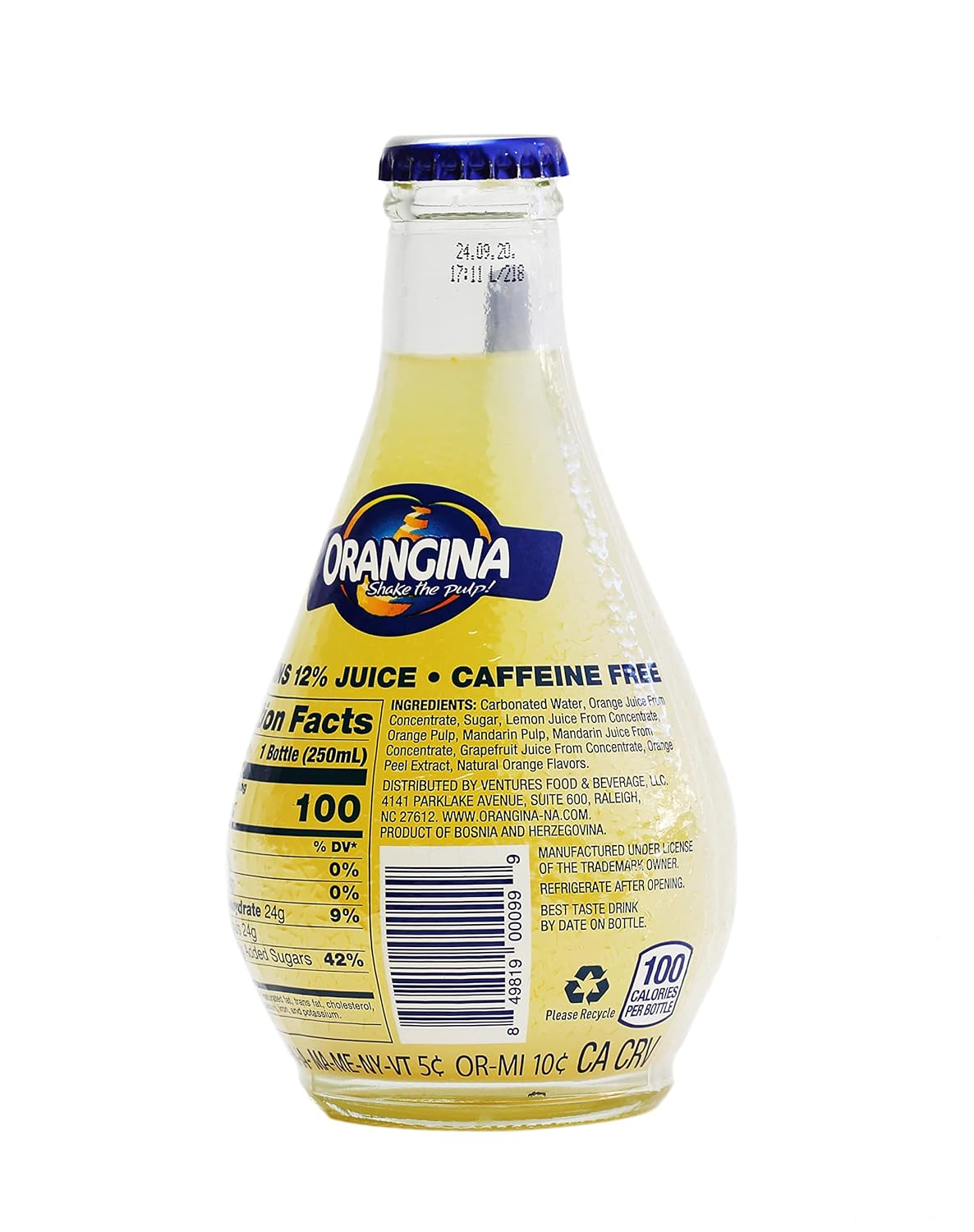 Orangina - Citrus Sparkling Juice Beverage (18 Bottles Total) - Light Pulp - Original Imported European French Recipe - No Artificial Ingredients - (3 Packs of 6 Bottles) (18 x 8.5 oz Bottle)