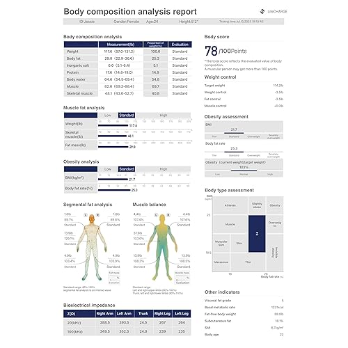 Miniatura 6 de LifeCHARGE Báscula inteligente de grasa corporal de 8 electrodos, 2 básculas PRO para peso corporal y grasa. Báscula digital de peso IMC de gran