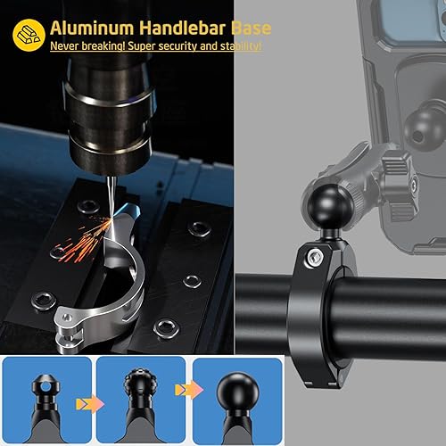 Miniatura 6 de iMESTOU Soporte de teléfono impermeable para ATV con adaptador de abrazadera grande de aluminio de 1 pulgada para manillar ATV UTV de 1.5