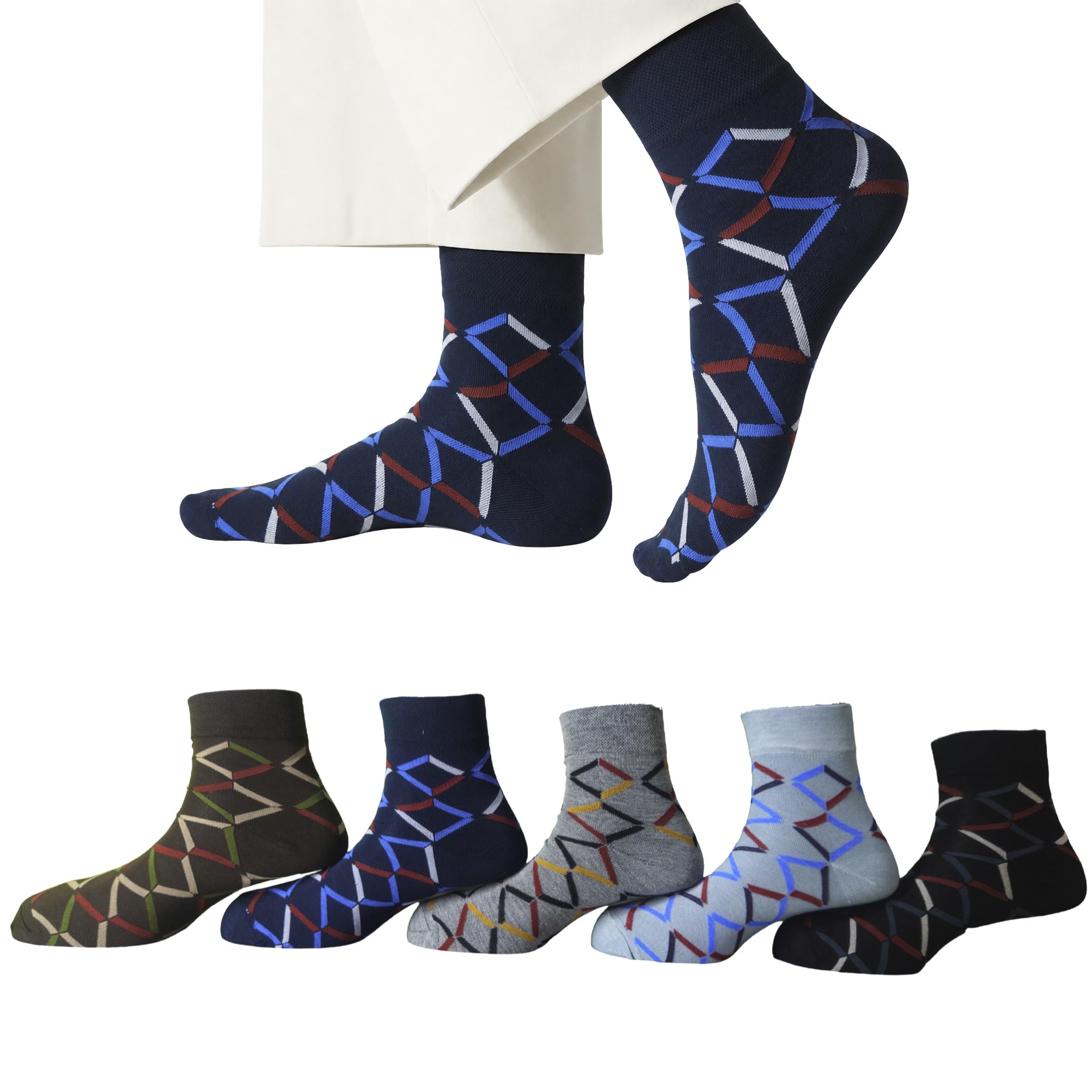 Crew/Ankle Socks, Everyday Prints, Multicolour | SLDP-0020-image-17