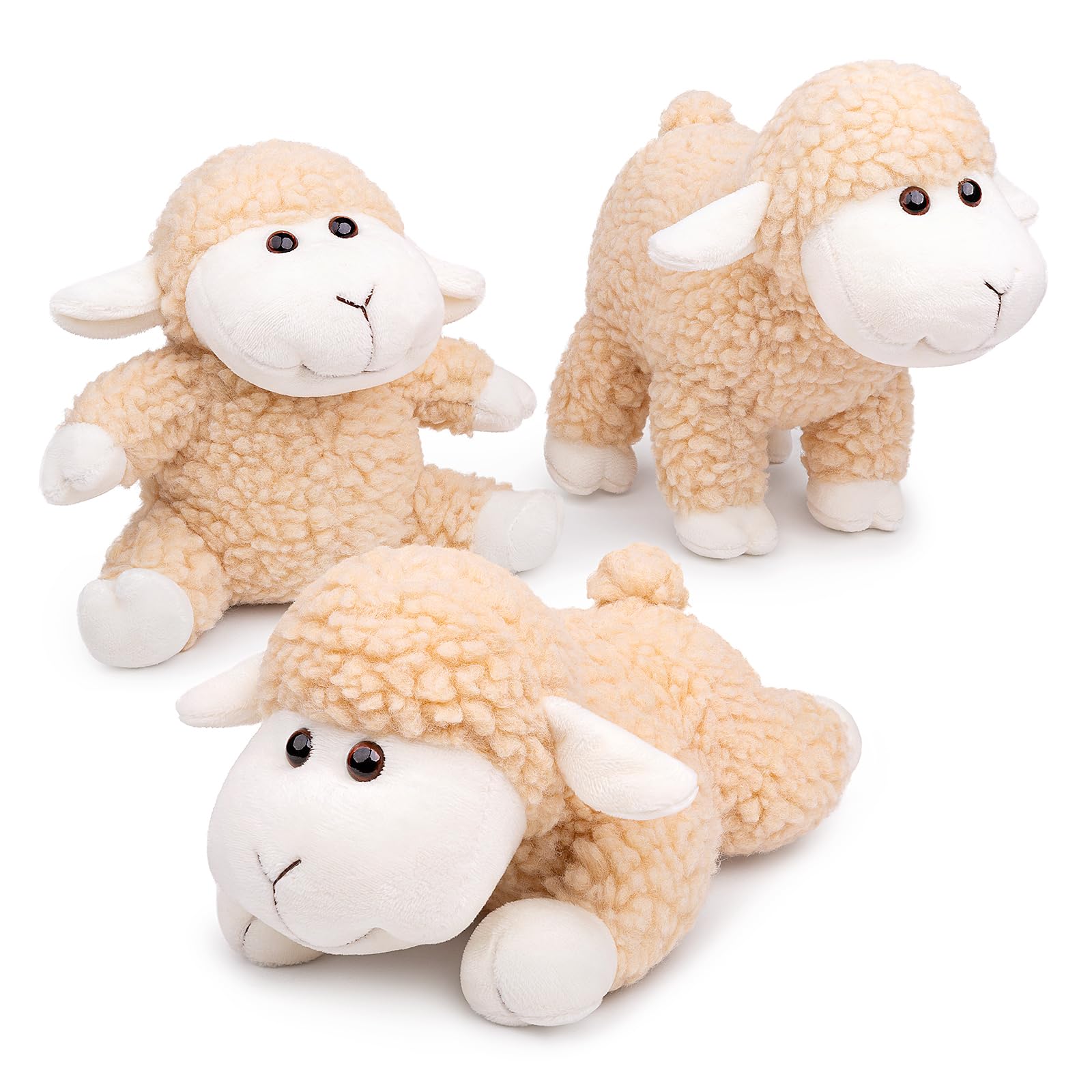lilizzhoumax Simulation Lamb Plush Toy 13cm/5”, sit Realistic Stuffed Animal Wild Cute Sheep Plush Toy - Image 2