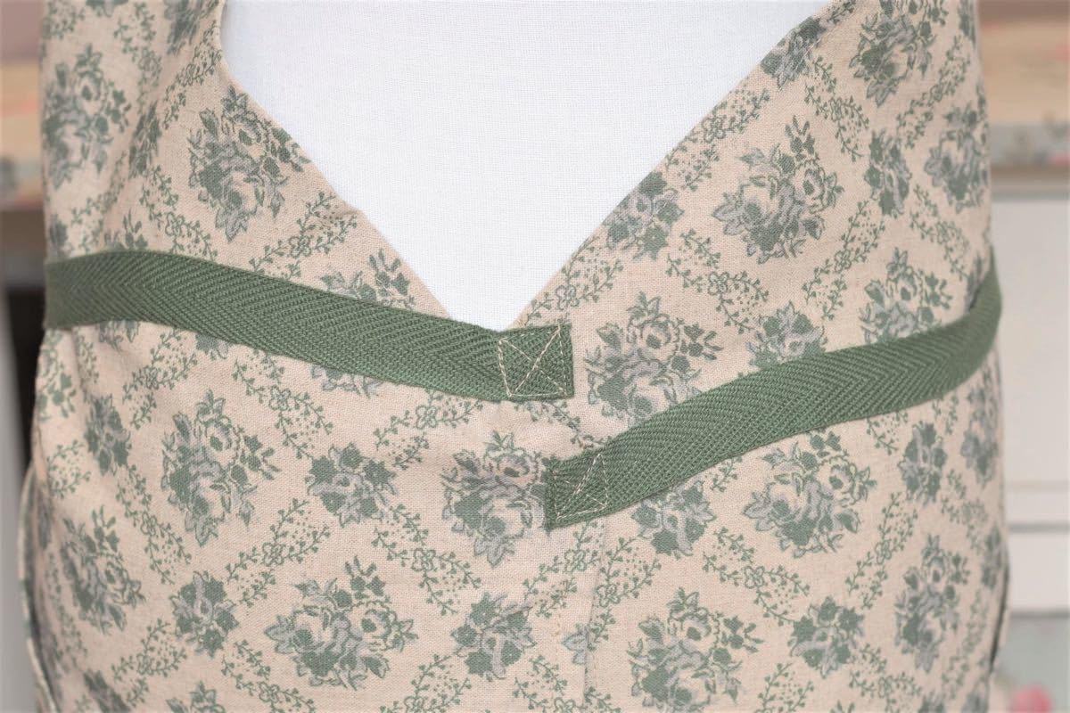 グランシュマン RFフルール・ド・ヴェール エプロン　麻　綿　新品 グランシュマン RFフルール・ド・ヴェール エプロン麻綿新品