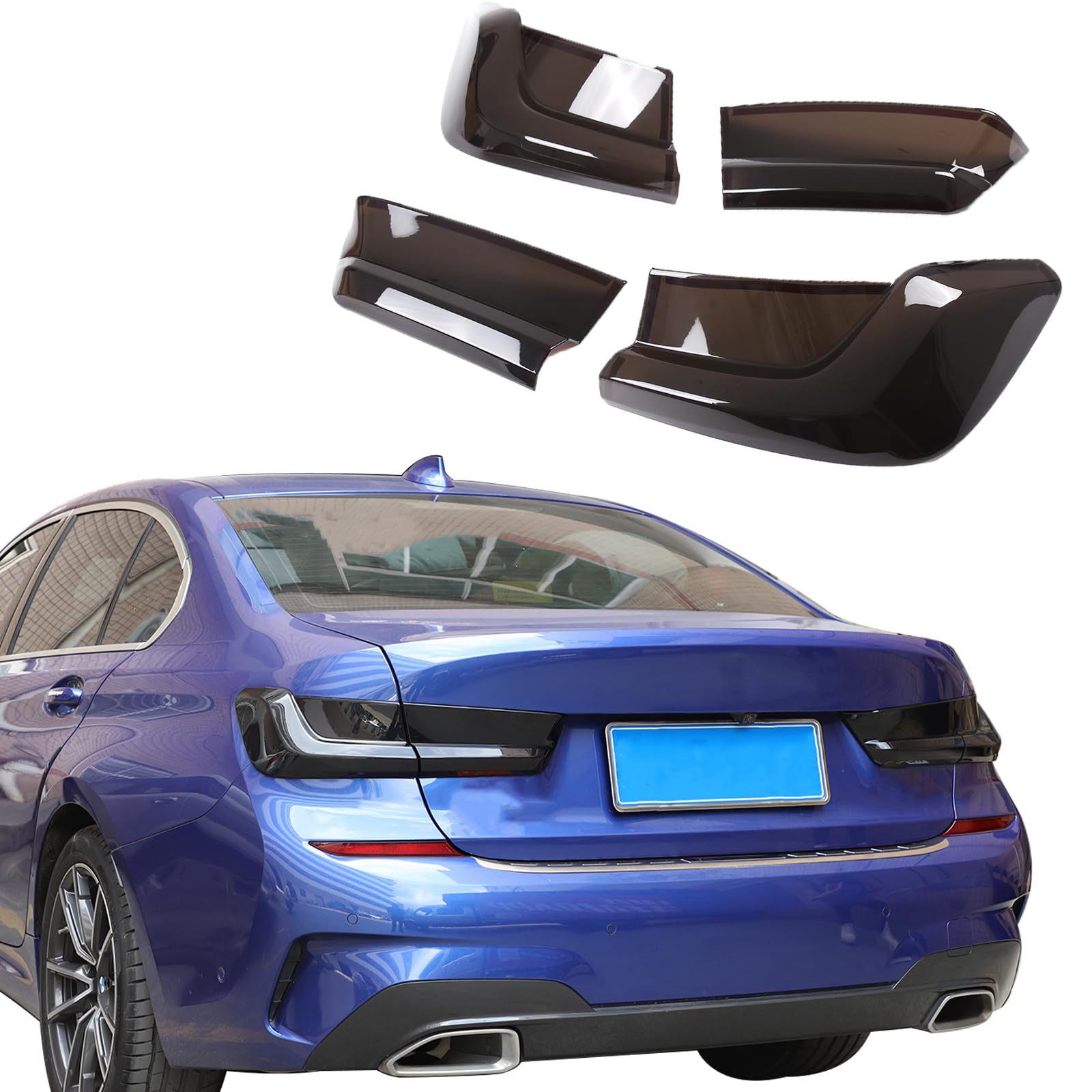 Tail Light Lamp Cover Trim For BMW 3 Series M3 E46 E90 G20 G80,Smoked Black Tail Light Shell Trim Cover Kits,Rear Lamp Shade Brake Indicator Light