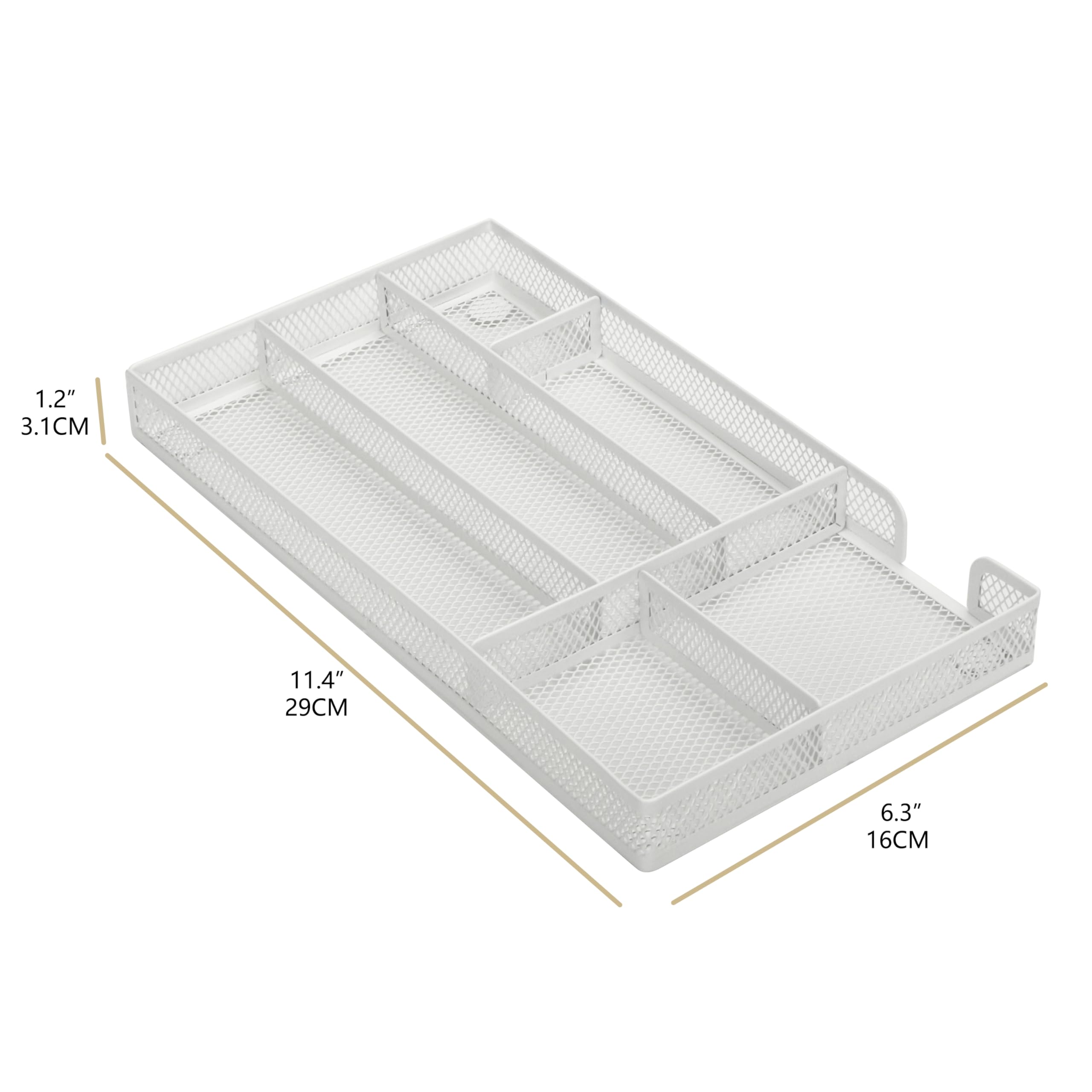 Annova Bandeja organizadora de malla de metal para escritorio oficina (White)