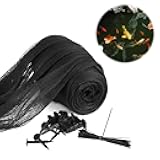 GardenPioneer Pond Netting for Koi,15 x 20 ft Ponds Netting Cover for Leaves,Black Heavy Duty Woven Fine Mesh Pond,Protects Koi Fish from Birds Cats Placement,Stakes Included & Reusable