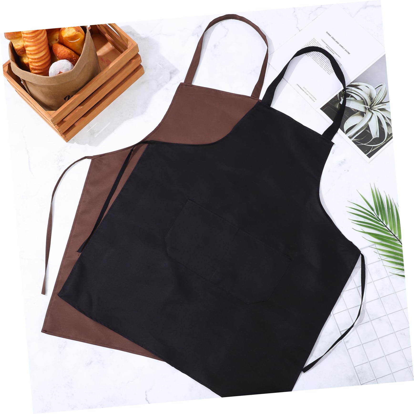 Baluue 12piezas Delantales De Cocina Unisex Con Bolsillo Delantales Para Chefs Estilistas y Diseño Cómodo y Para Cocinar