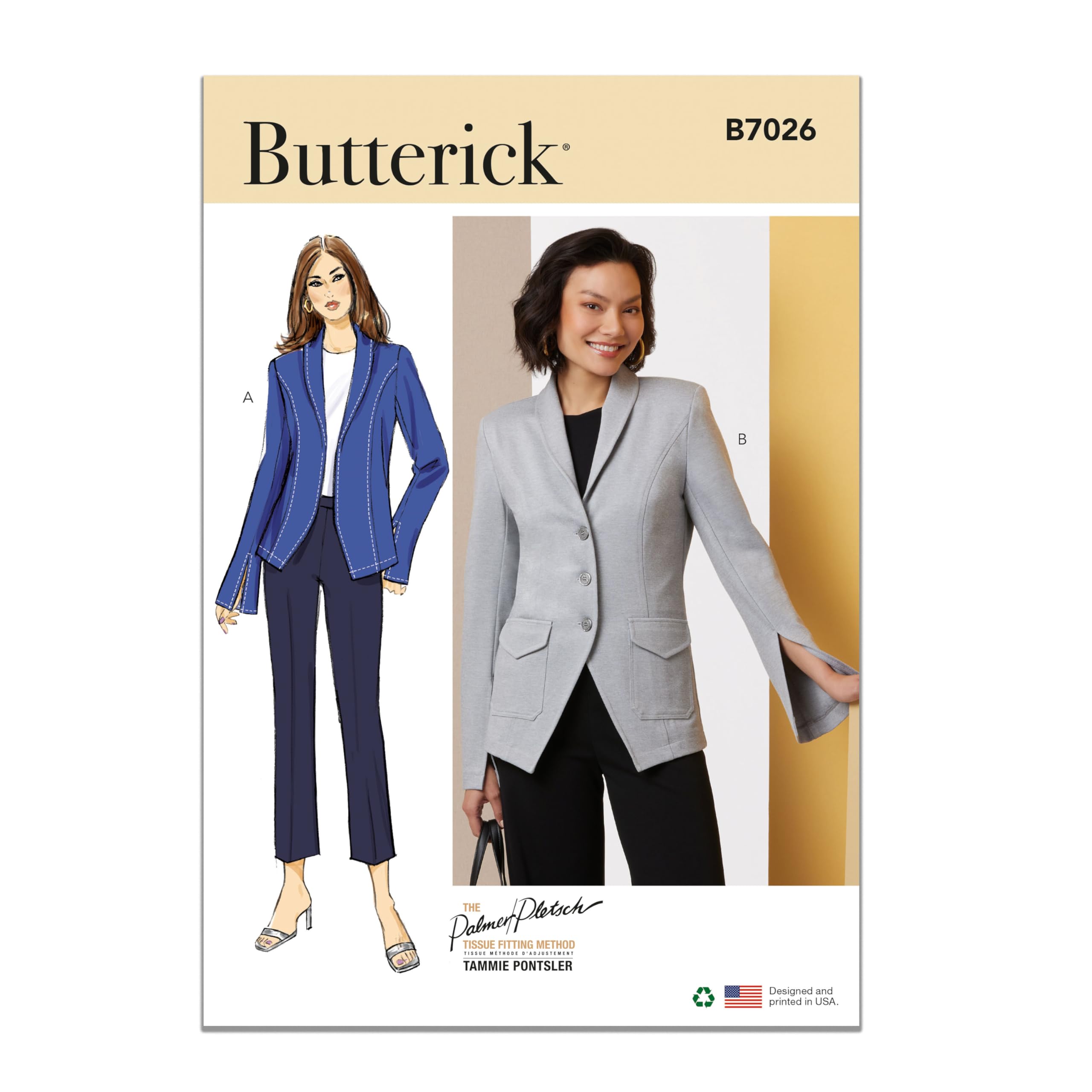 Butterick Women's Sewing Pattern 7026, Jackets For K5 (8-10-12-14-16) - Intermediate - K5 (8-10-12-14-16)