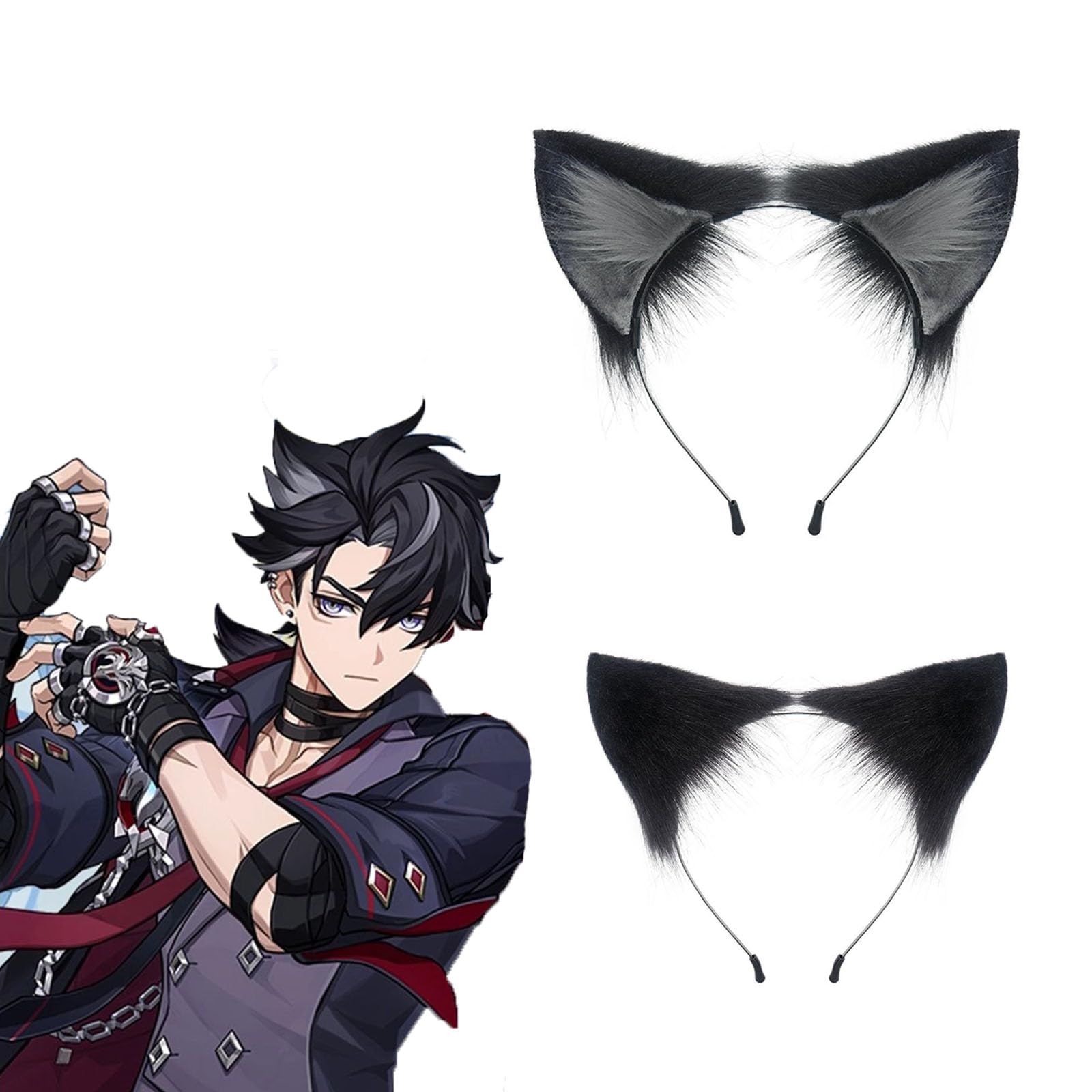 Amazon | QTR 原神 リオセスリ 耳 コスプレ 道具 狼耳 カチューシャ